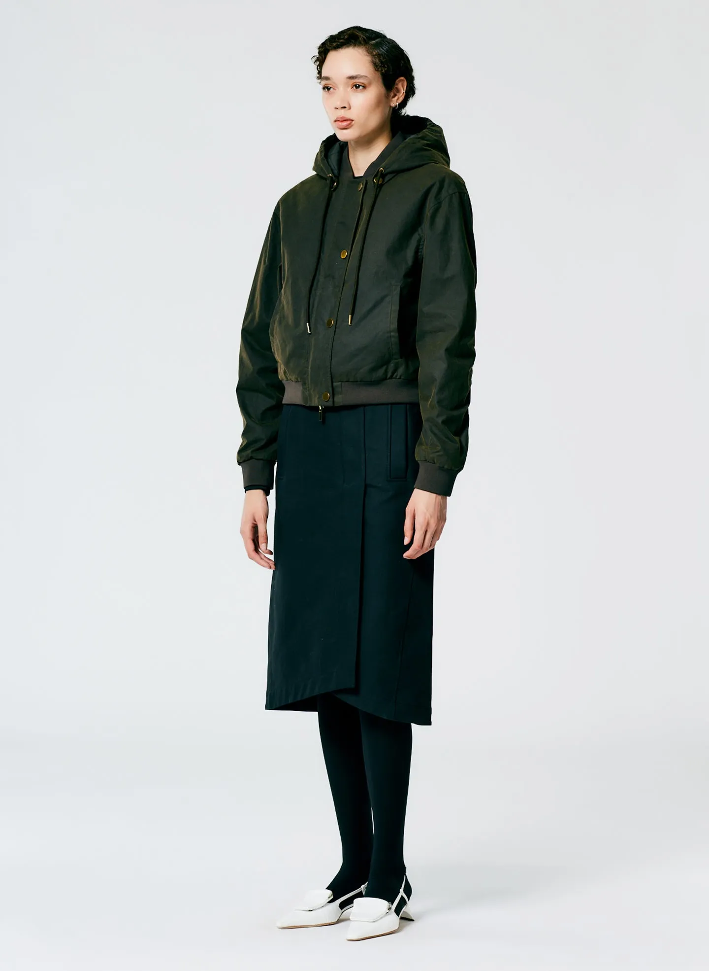 Waxed Cotton Bomber With Removable Hood sold by Tibi product image thumbnail 4