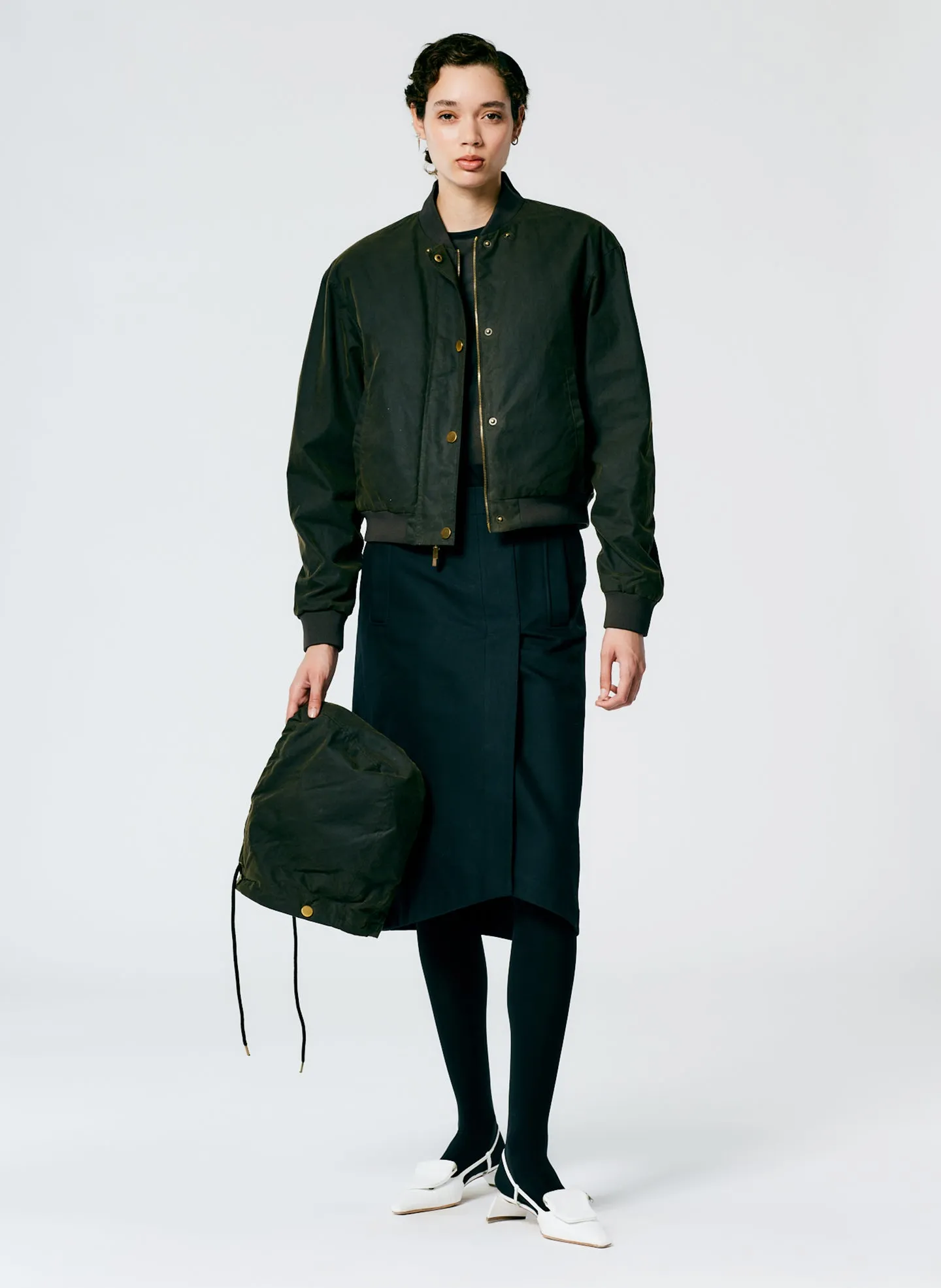 Waxed Cotton Bomber With Removable Hood sold by Tibi