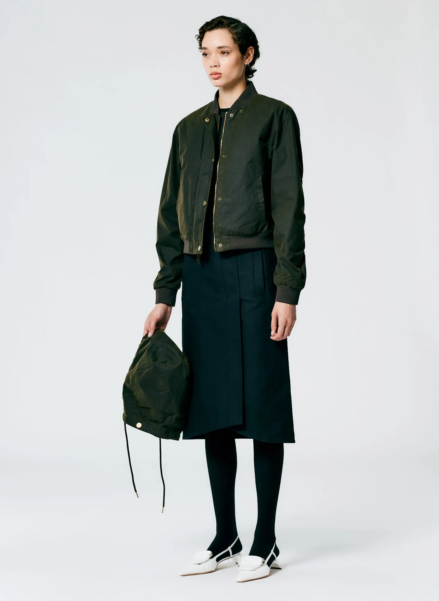 Waxed Cotton Bomber With Removable Hood sold by Tibi product image thumbnail 5