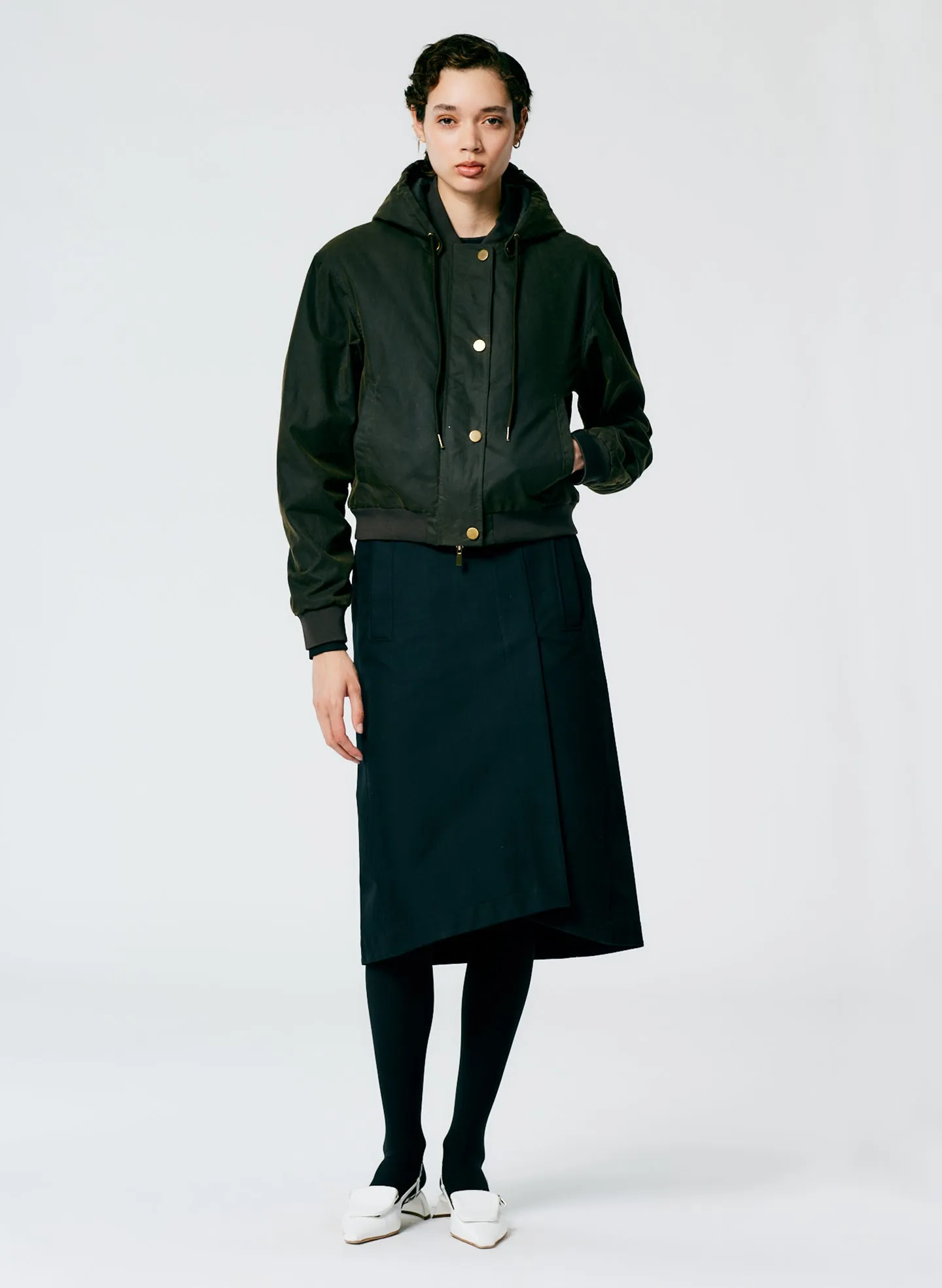 Waxed Cotton Bomber With Removable Hood sold by Tibi product image thumbnail 3