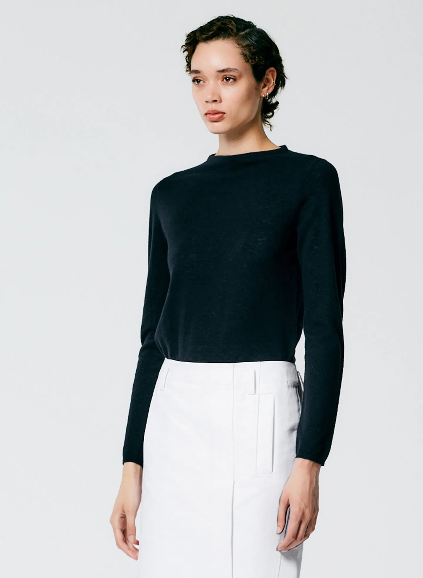 Skinlike Mercerized Wool Soft Sheer Pullover sold by Tibi product image thumbnail 3