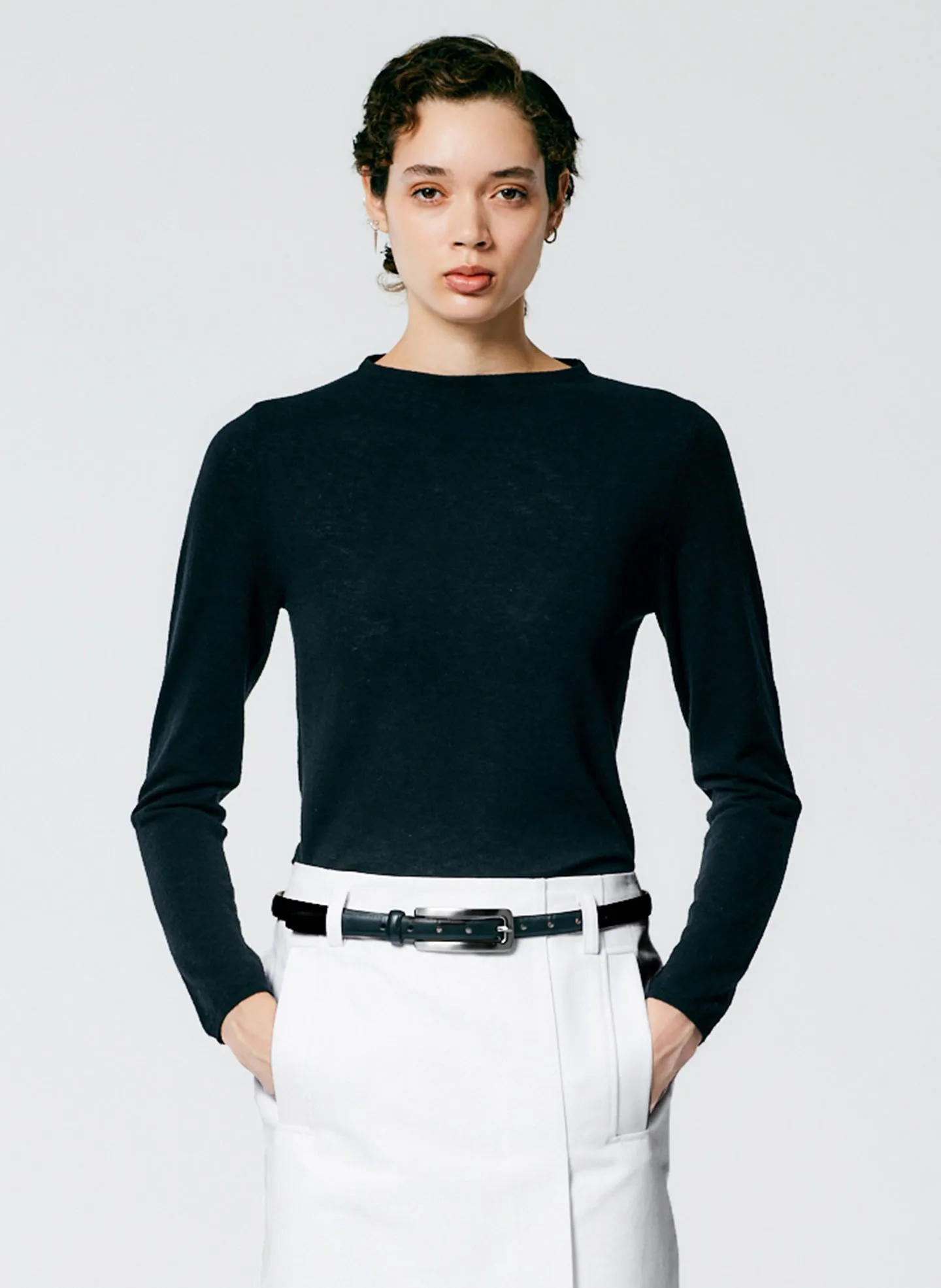 Skinlike Mercerized Wool Soft Sheer Pullover sold by Tibi product image thumbnail 2