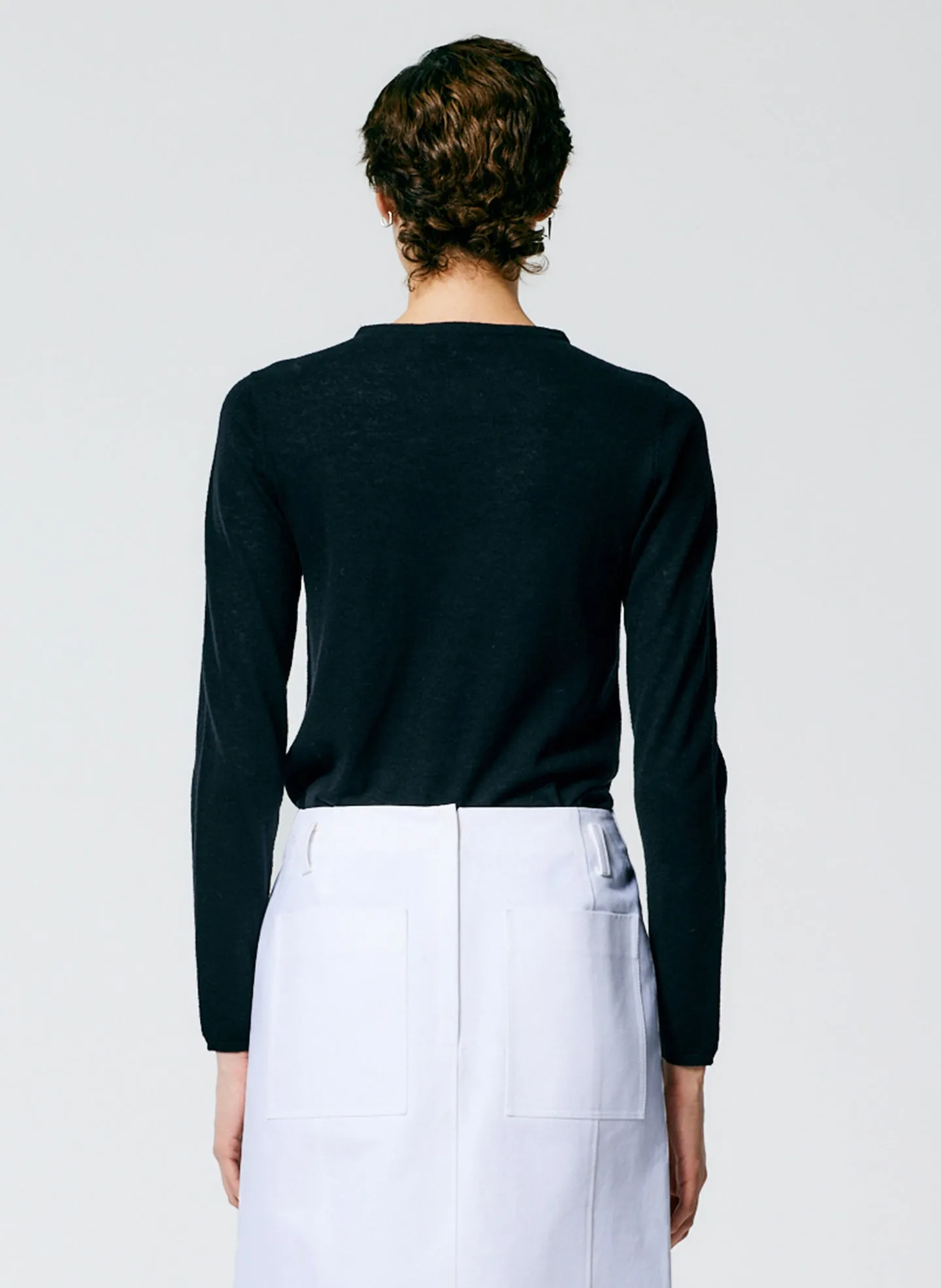 Skinlike Mercerized Wool Soft Sheer Pullover sold by Tibi product image thumbnail 4