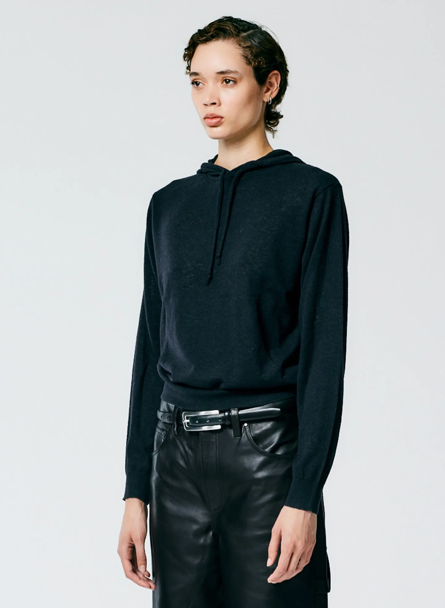 Skinlike Mercerized Wool Shrunken Hoodie sold by Tibi product image thumbnail 4