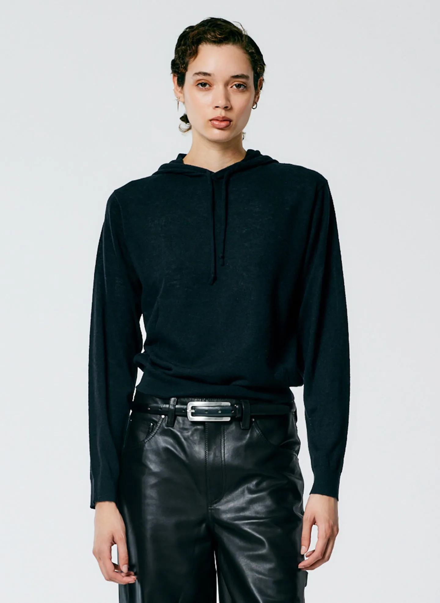 Skinlike Mercerized Wool Shrunken Hoodie sold by Tibi