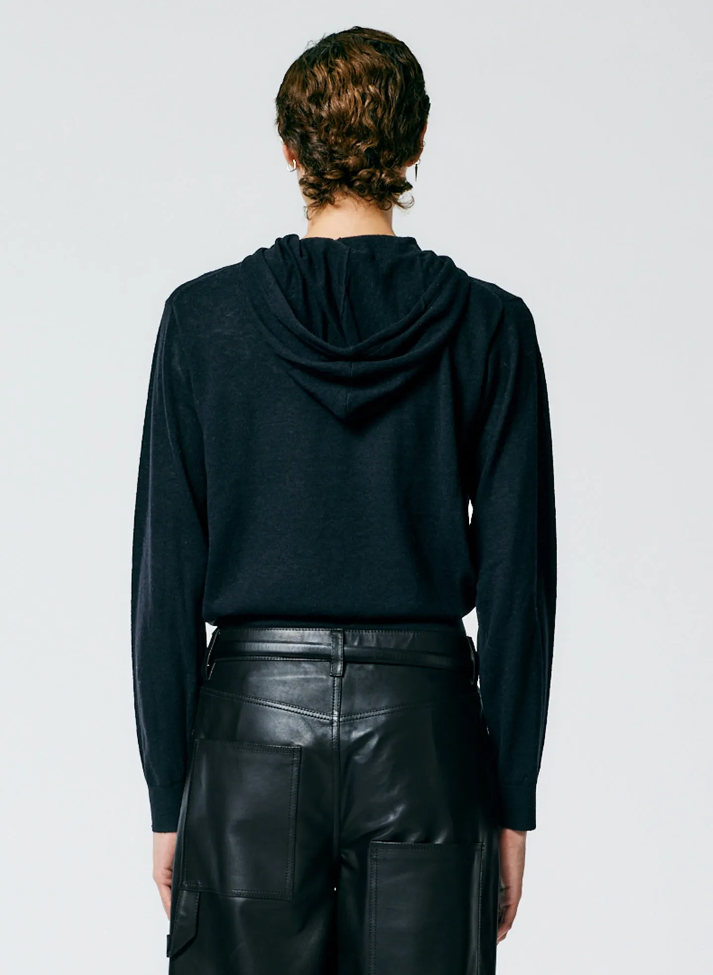 Skinlike Mercerized Wool Shrunken Hoodie sold by Tibi product image thumbnail 5