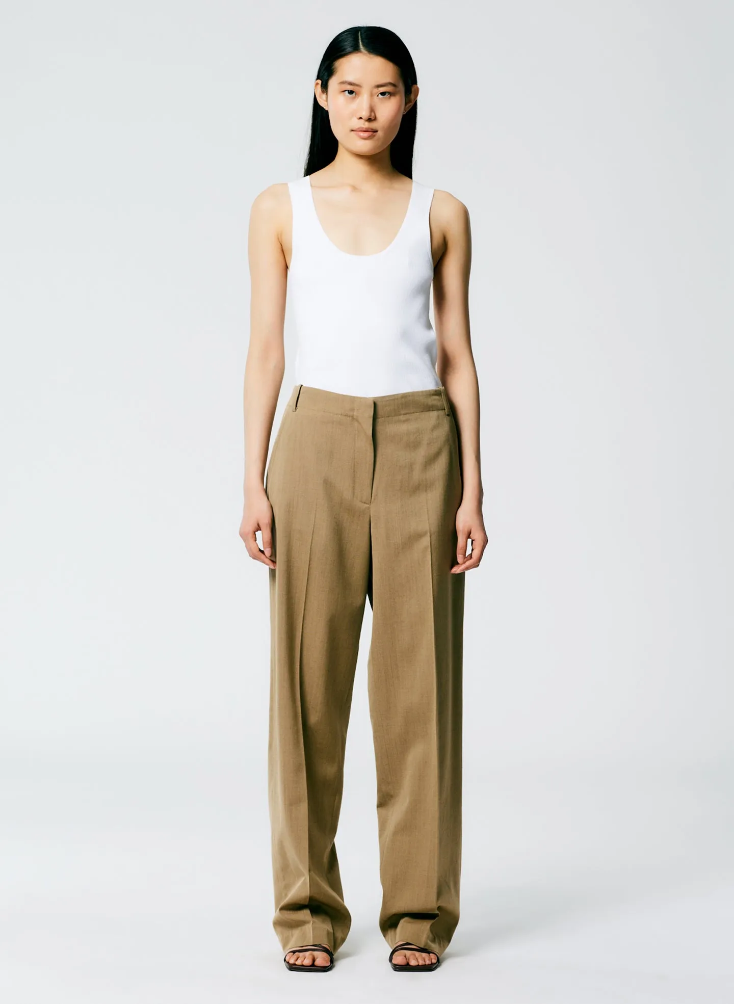 Refined Wool Tricotine Suiting Rodney Straight Leg sold by Tibi