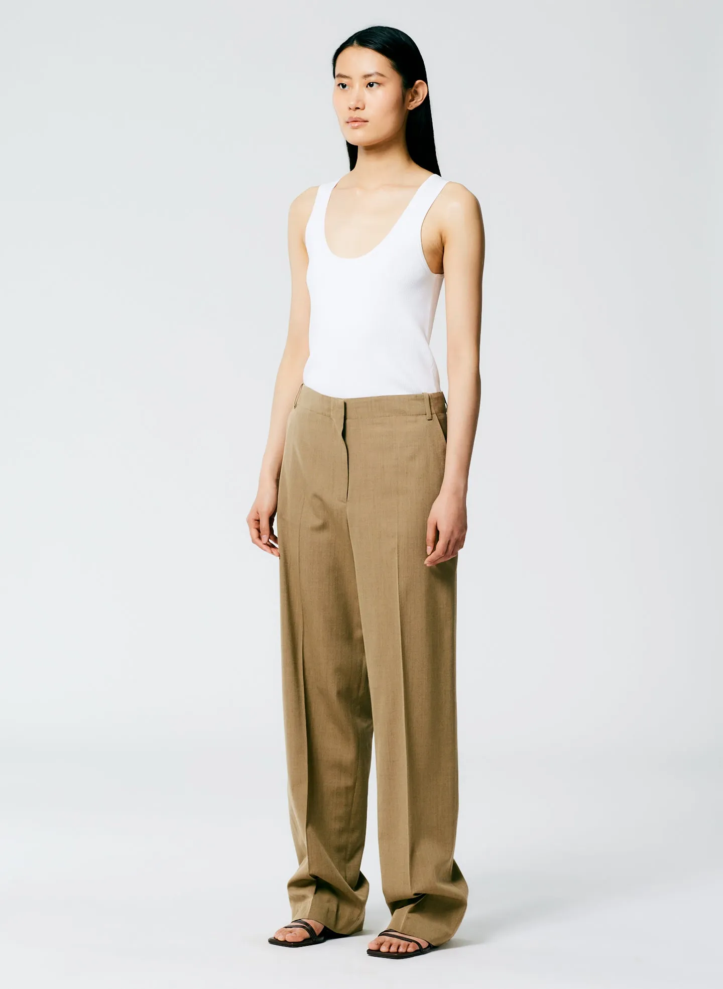 Refined Wool Tricotine Suiting Rodney Straight Leg sold by Tibi product image thumbnail 3