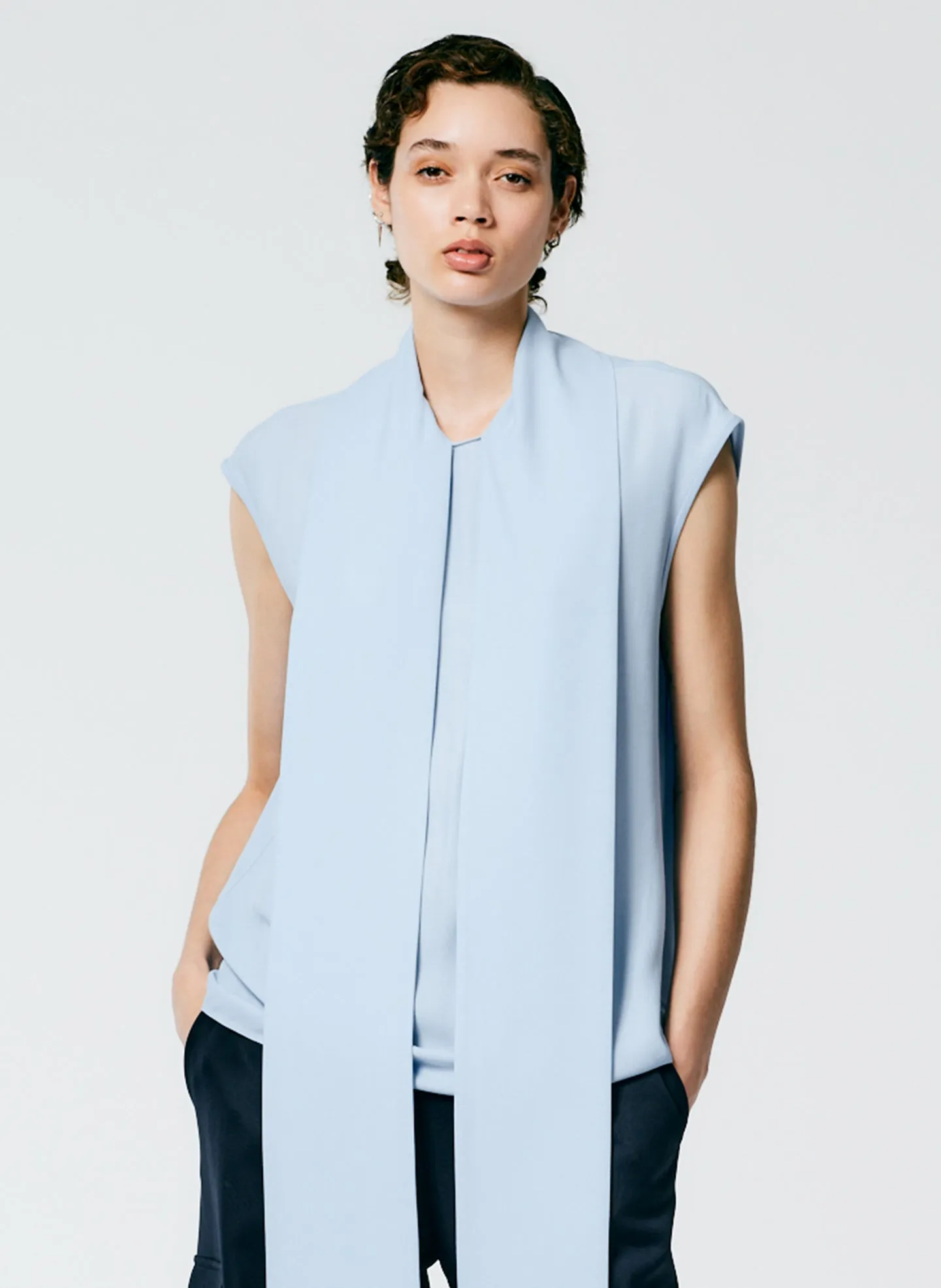 Feather Weight Eco Crepe Sleeveless Davenport Sculpted Shirt sold by Tibi product image thumbnail 2