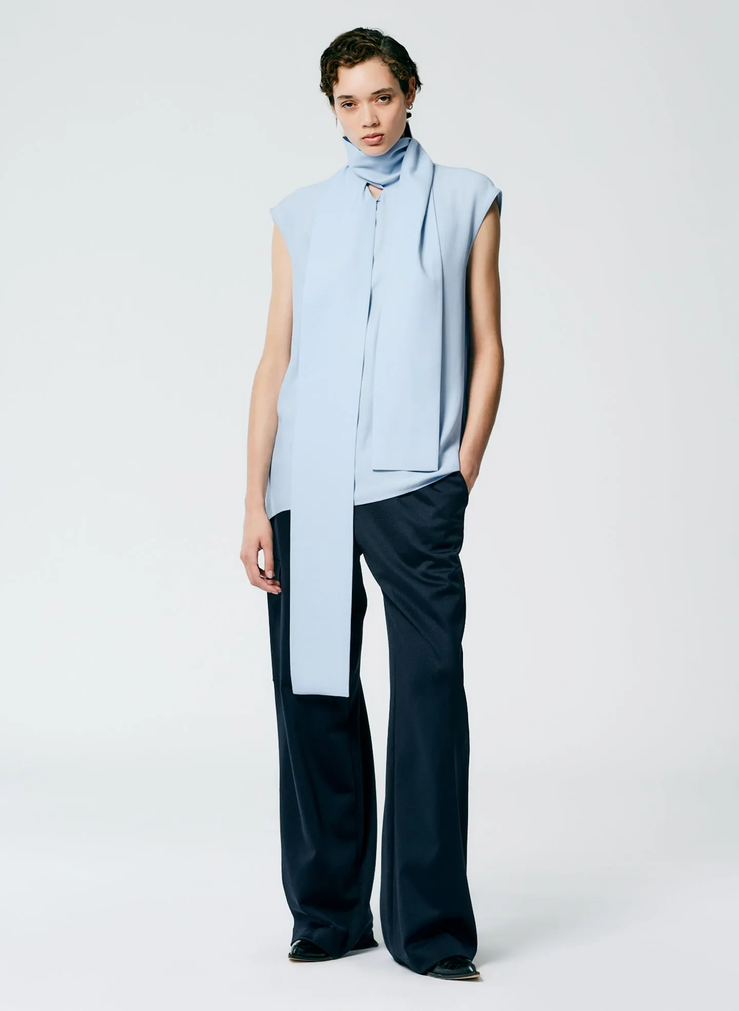 Feather Weight Eco Crepe Sleeveless Davenport Sculpted Shirt sold by Tibi product image thumbnail 5