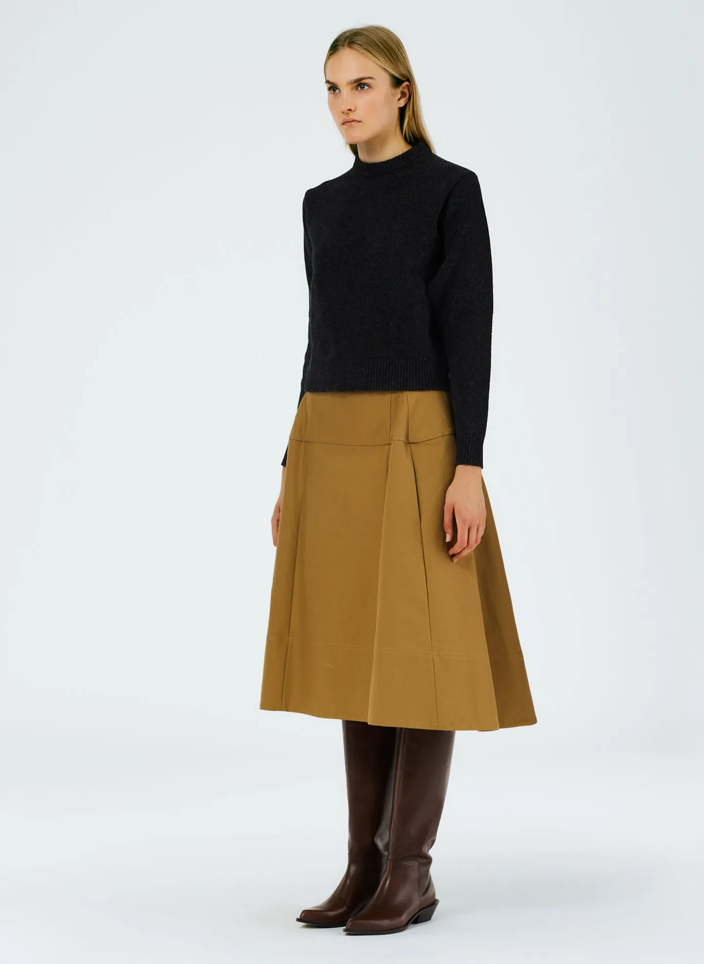 Sculpted Cotton Skirt sold by Tibi product image thumbnail 3