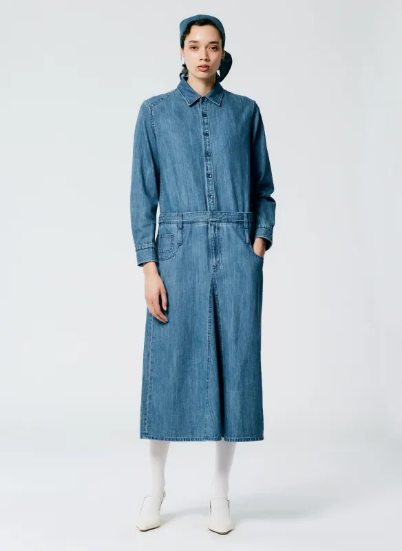 Lightweight Stone Washed Denim Shirtdress made by Tibi