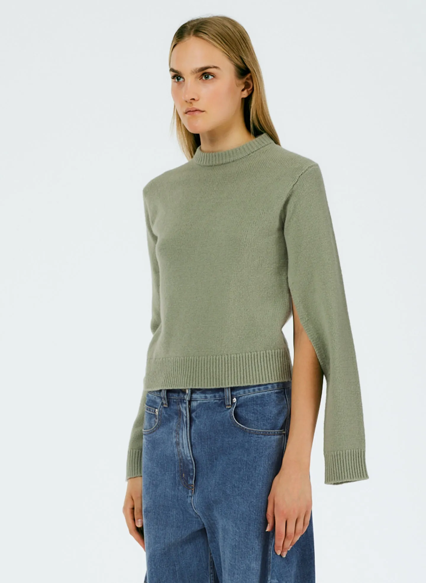 Soft Lambswool Shrunken Crewneck Pullover sold by Tibi product image thumbnail 2
