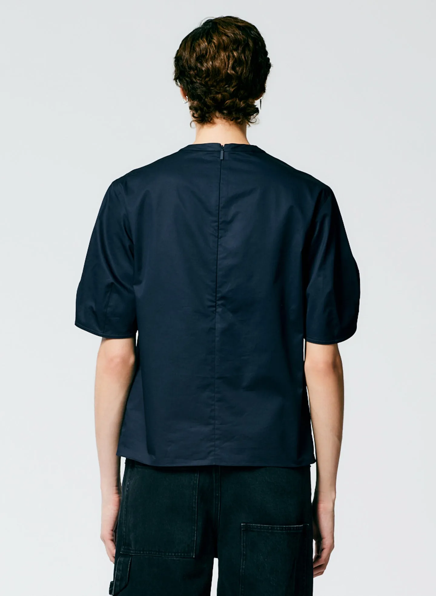 Eco Poplin Sculpted Sleeve Top With Cut Out Detail sold by Tibi product image thumbnail 3