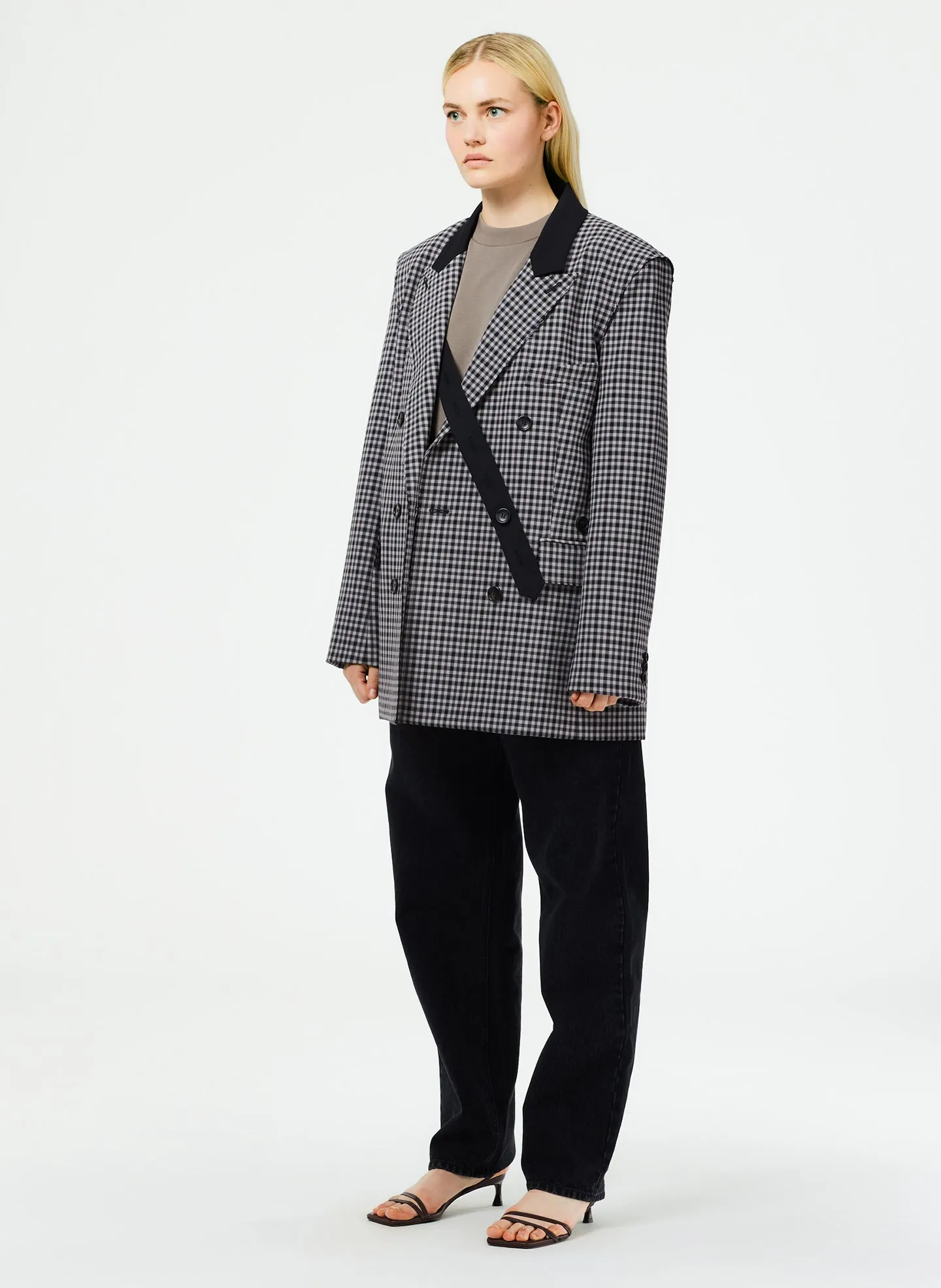 Double Faced Menswear Check Double Breasted Blazer sold by Tibi product image thumbnail 3