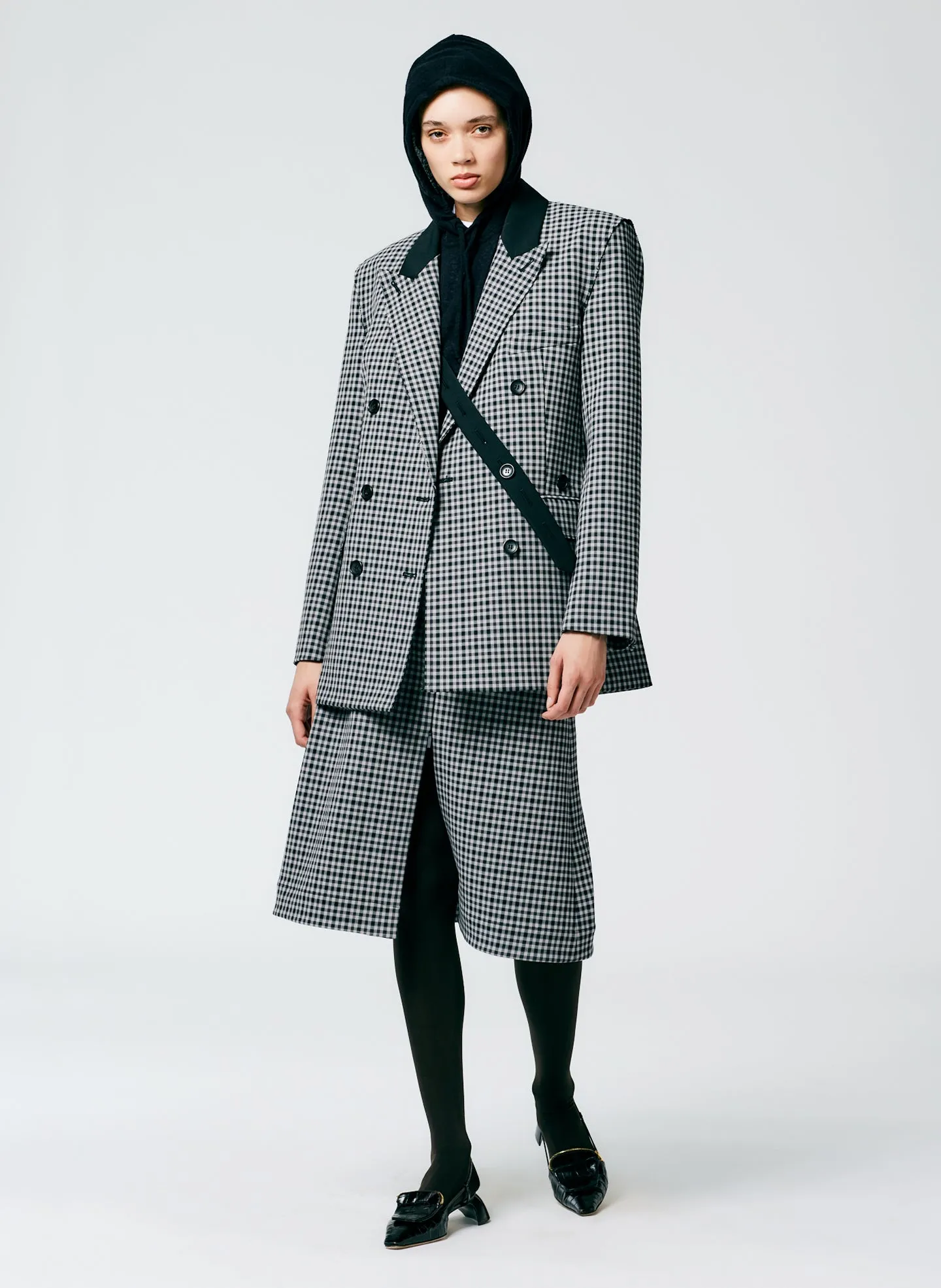 Double Faced Menswear Check Double Breasted Blazer sold by Tibi product image thumbnail 5