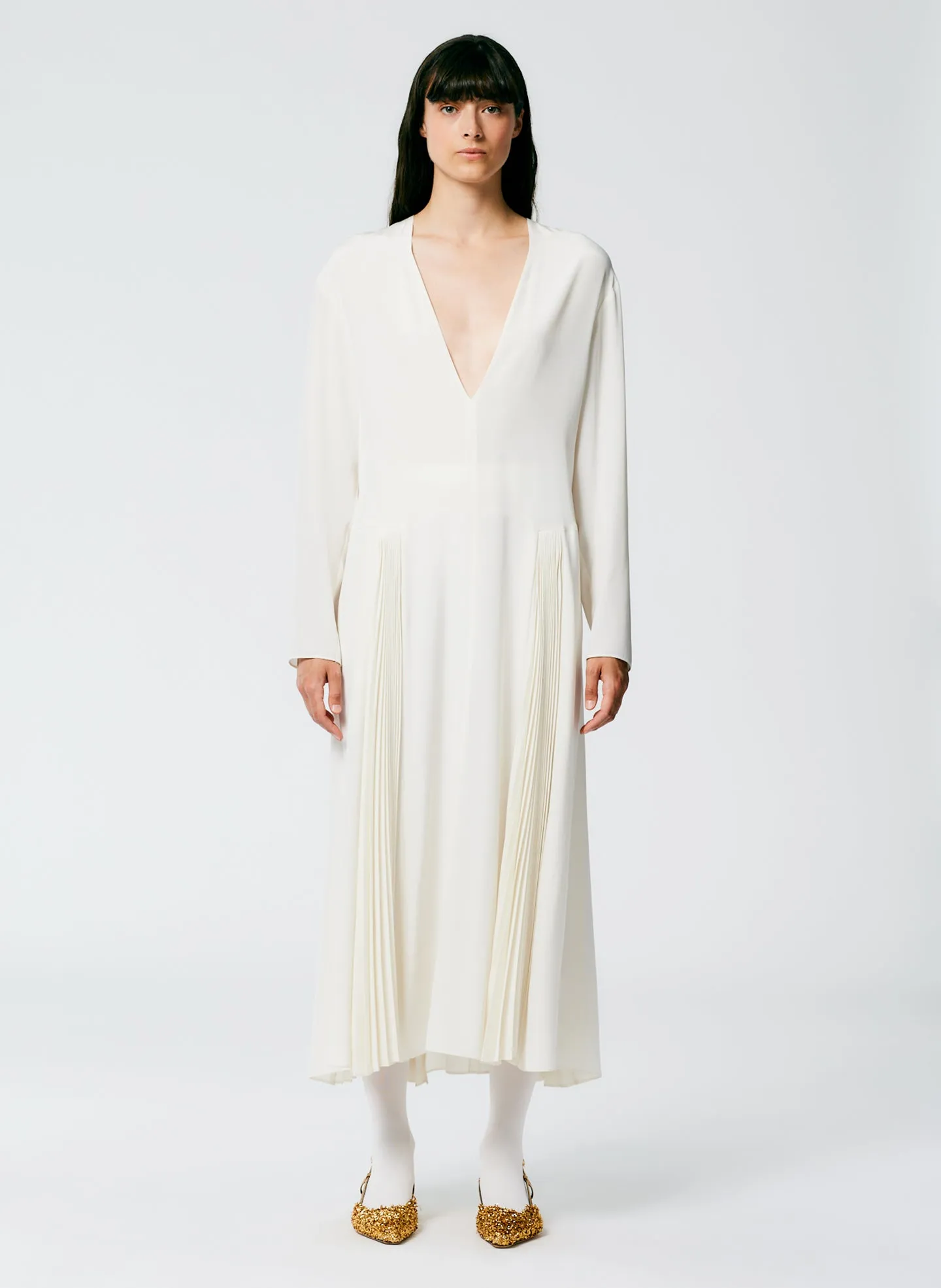Eco Silk Pleated Godet Dress sold by Tibi