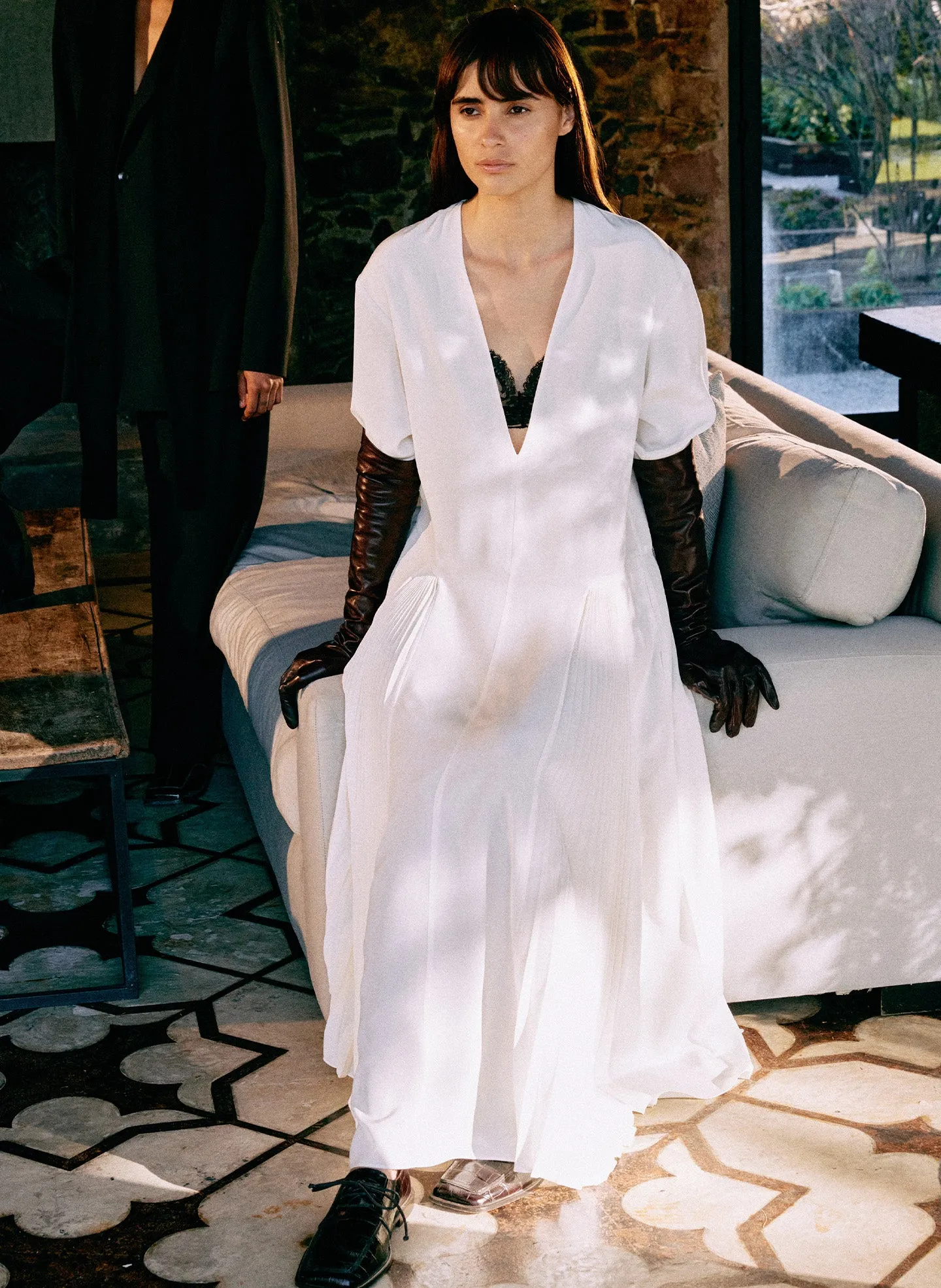 Eco Silk Pleated Godet Dress sold by Tibi product image thumbnail 2