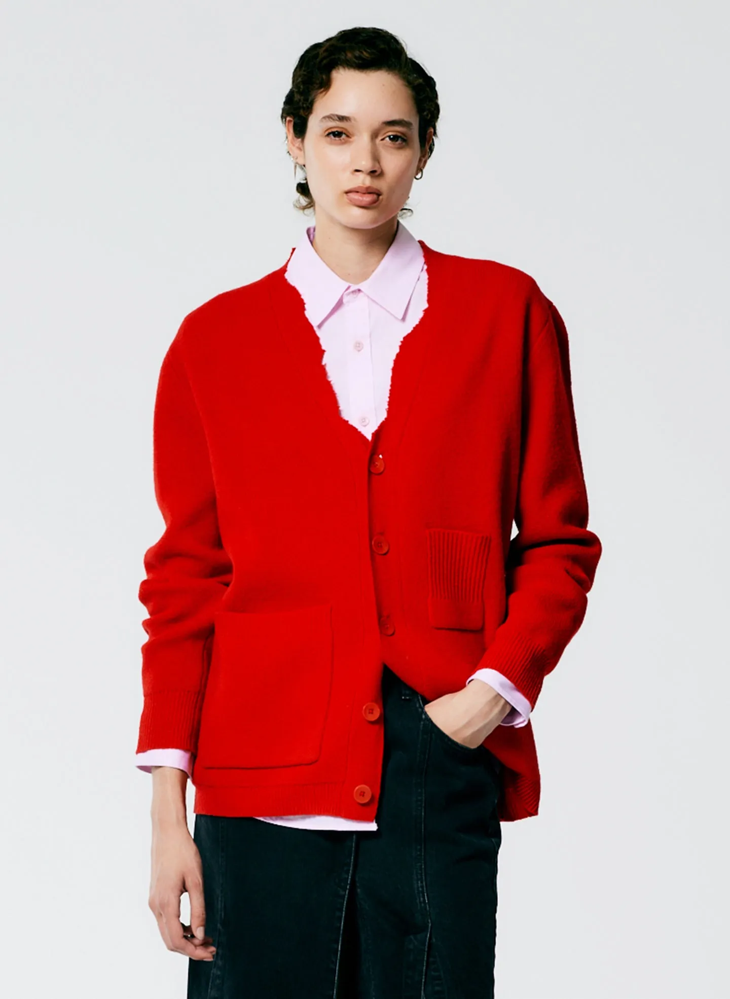 Soft Lambswool Distressed Cardigan sold by Tibi product image thumbnail 4