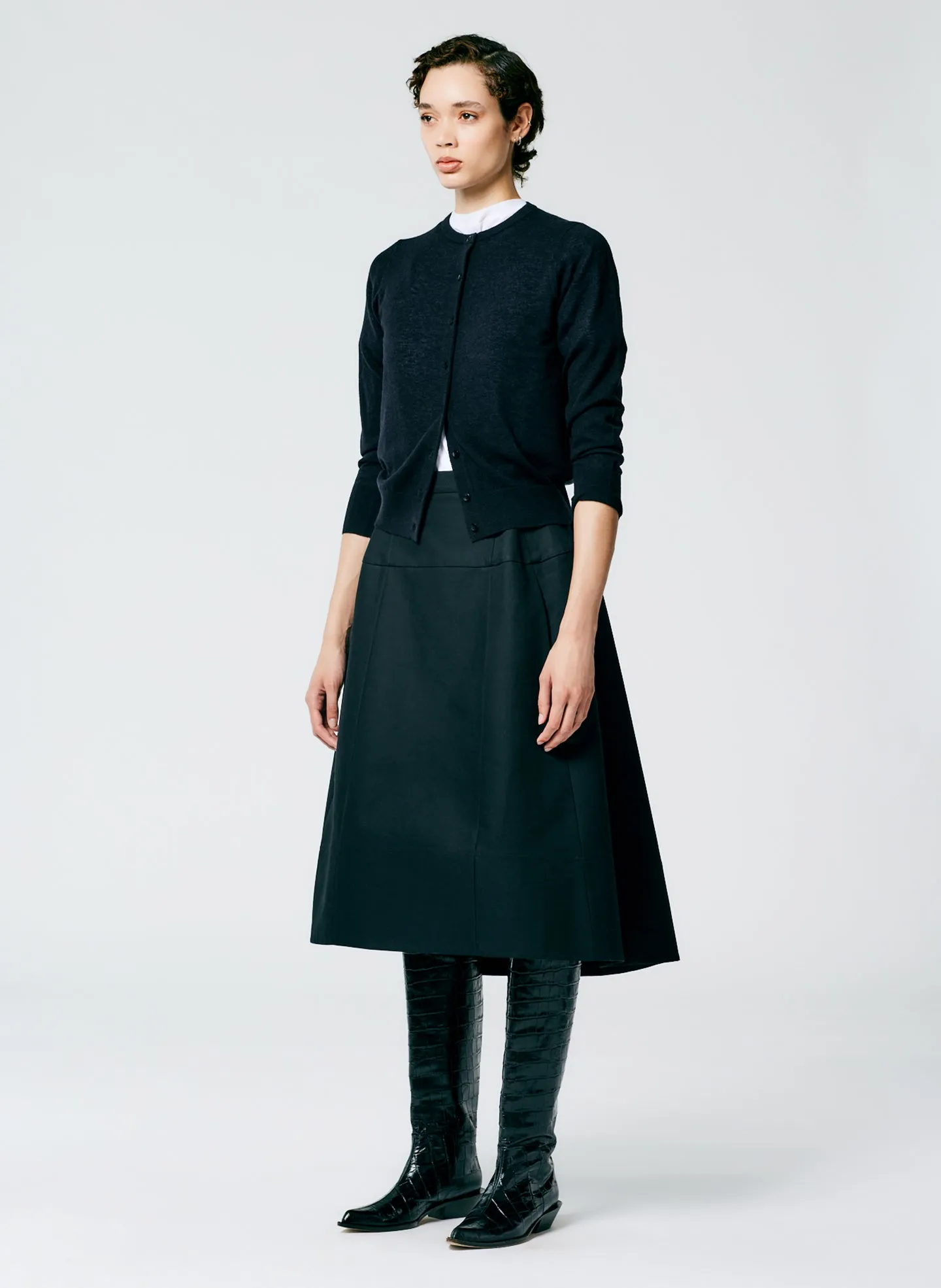 Sculpted Cotton Skirt sold by Tibi product image thumbnail 2