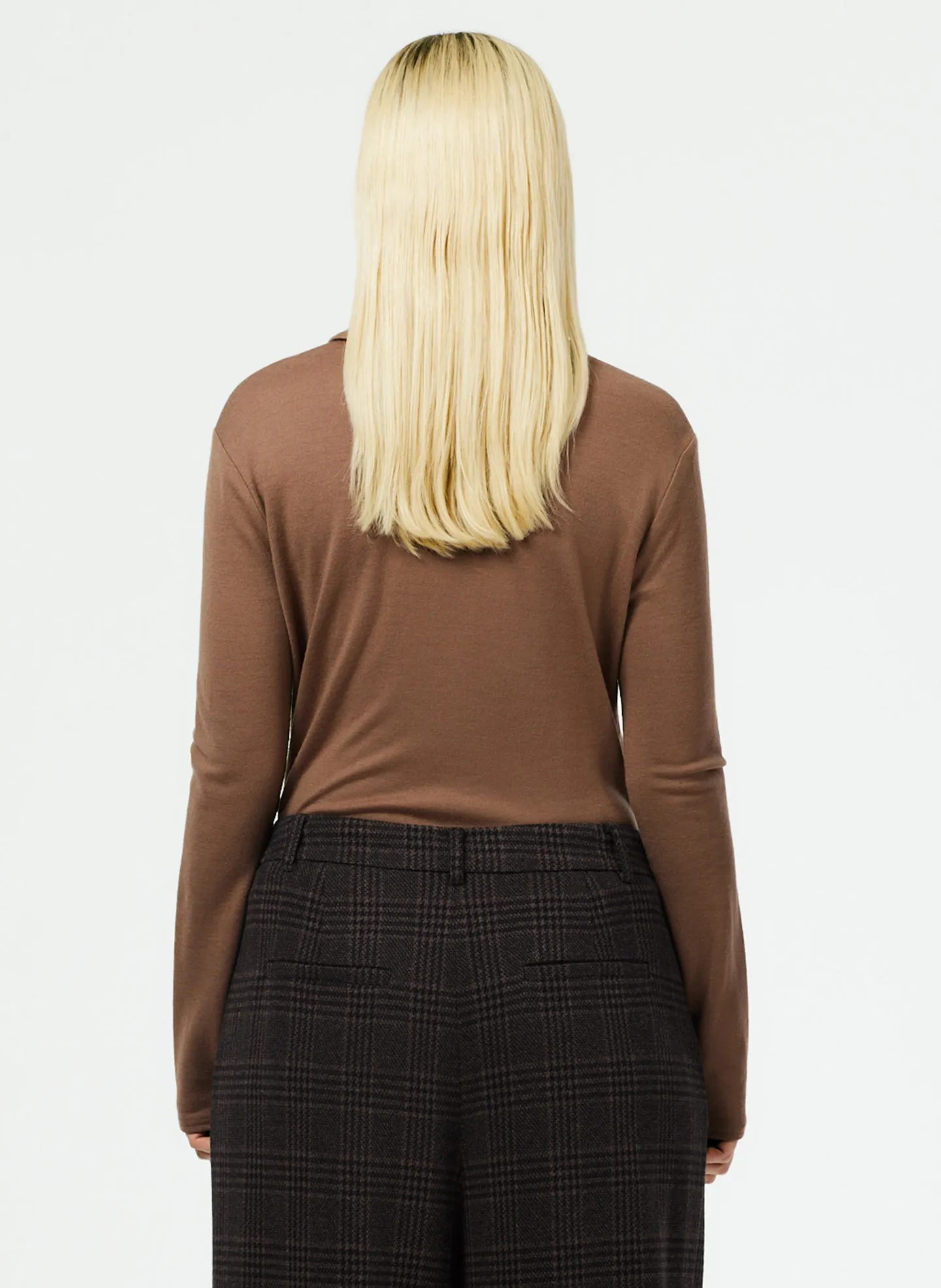 Wool Jersey Slim Polo Top sold by Tibi product image thumbnail 3