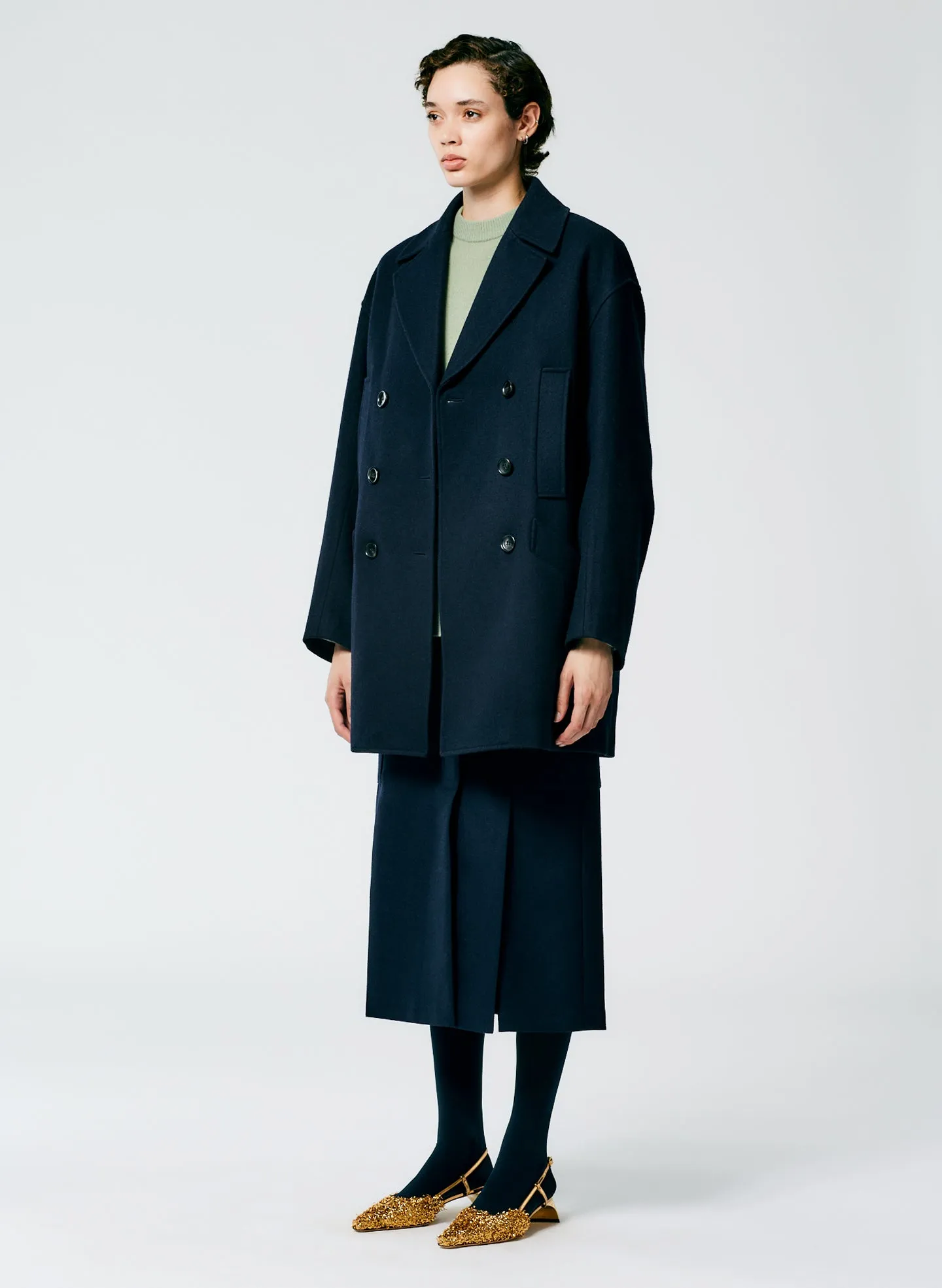 Recycled Felted Wool Peacoat sold by Tibi product image thumbnail 2