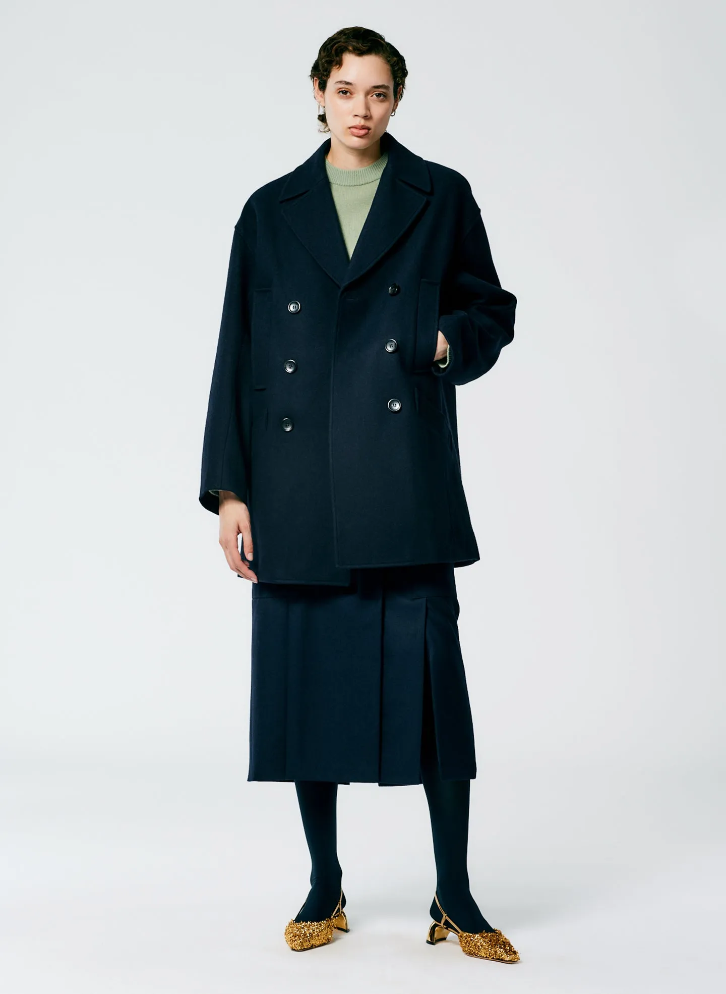 Recycled Felted Wool Peacoat sold by Tibi