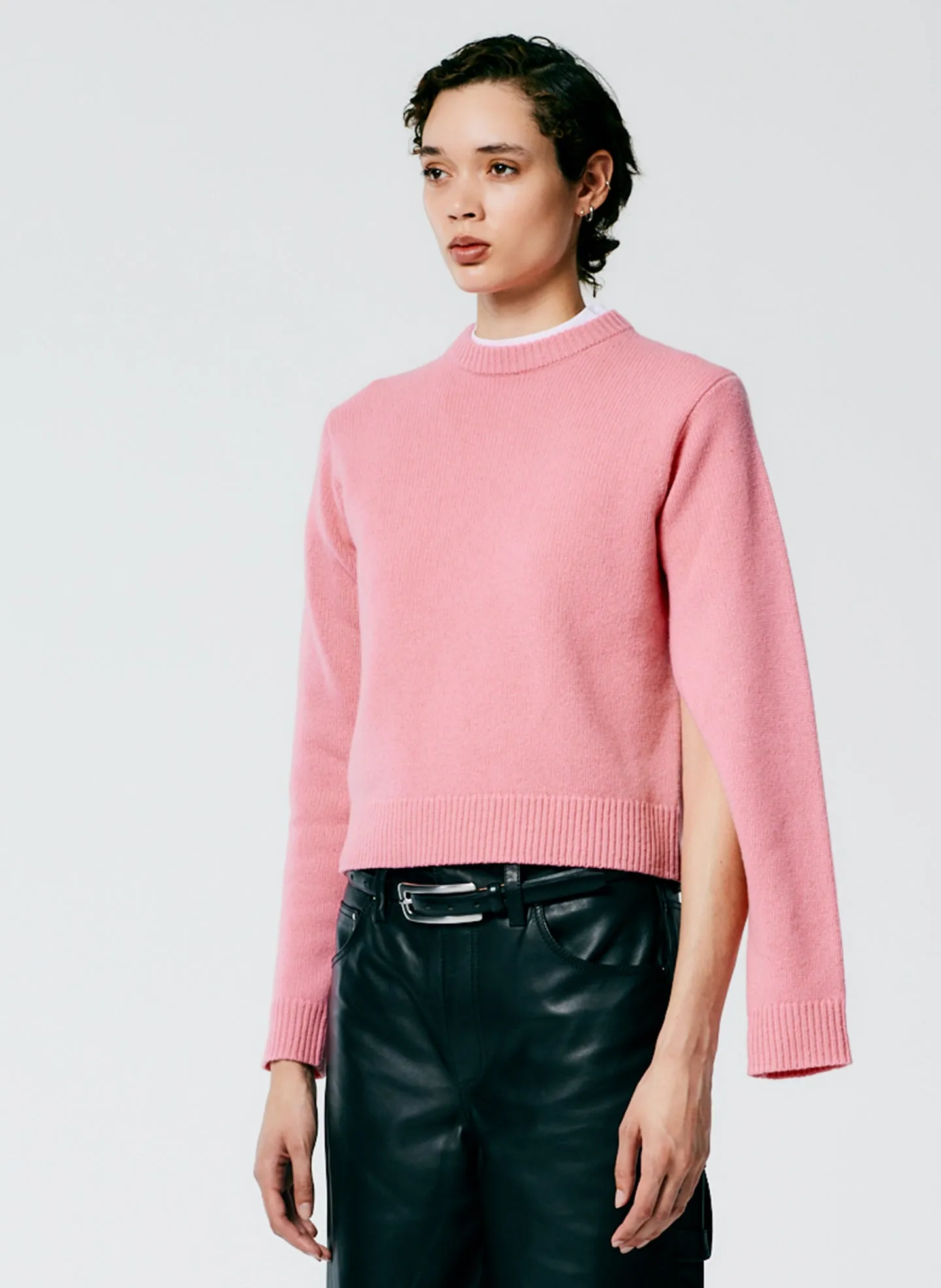 Soft Lambswool Shrunken Crewneck Pullover sold by Tibi product image thumbnail 3