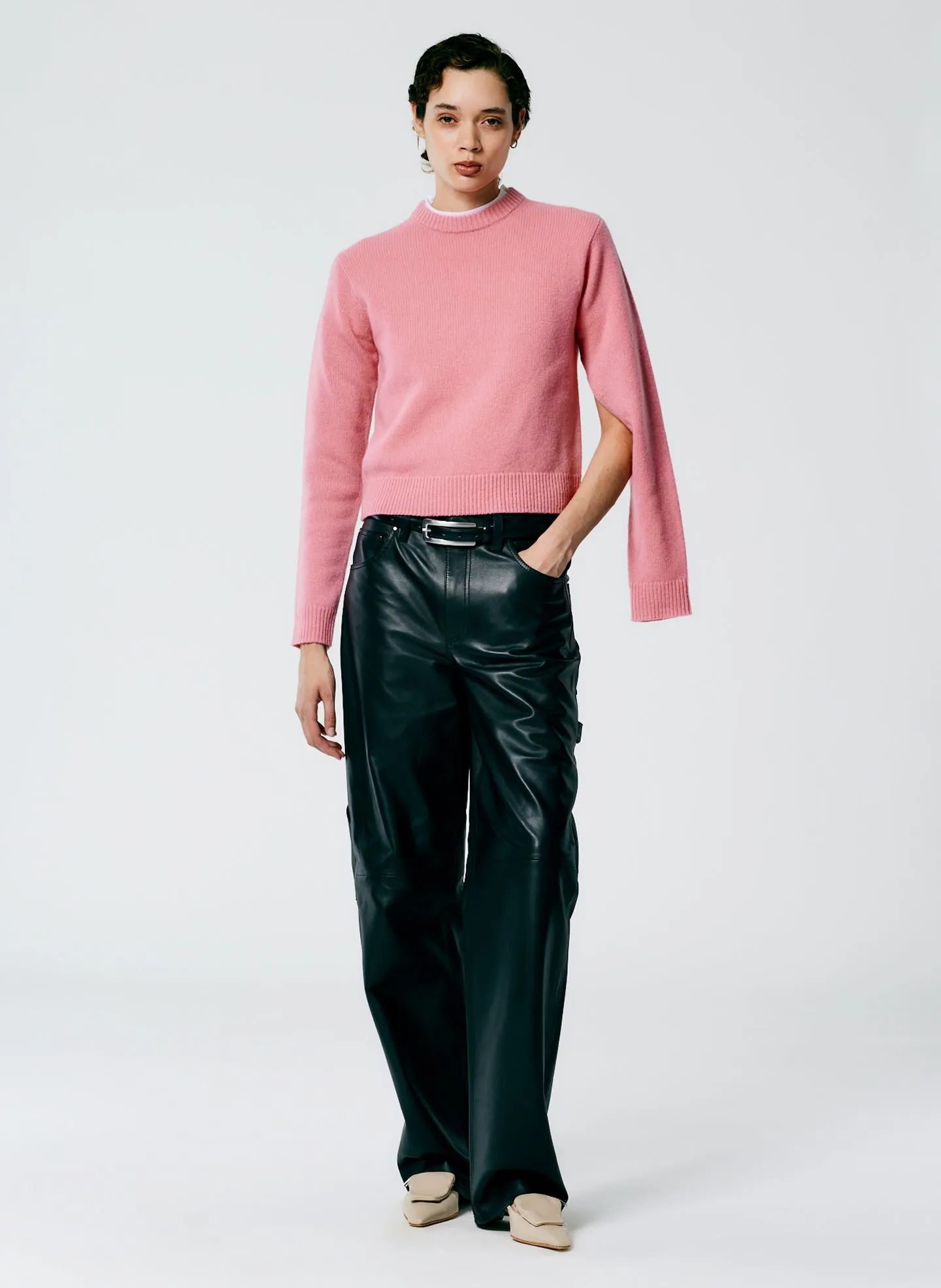 Soft Lambswool Shrunken Crewneck Pullover sold by Tibi product image thumbnail 5