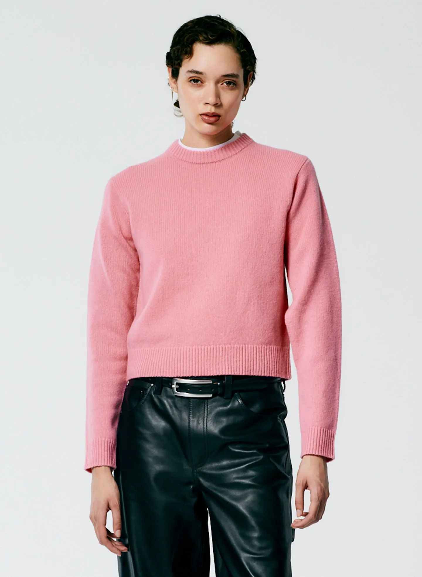 Soft Lambswool Shrunken Crewneck Pullover sold by Tibi product image thumbnail 2