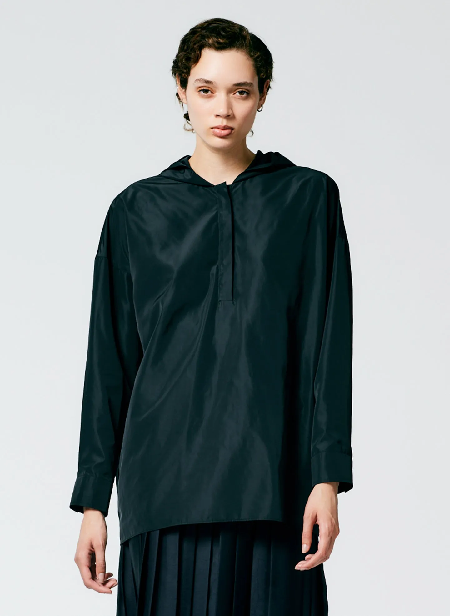 Italian Sporty Nylon Hoodie With Cocoon Back sold by Tibi