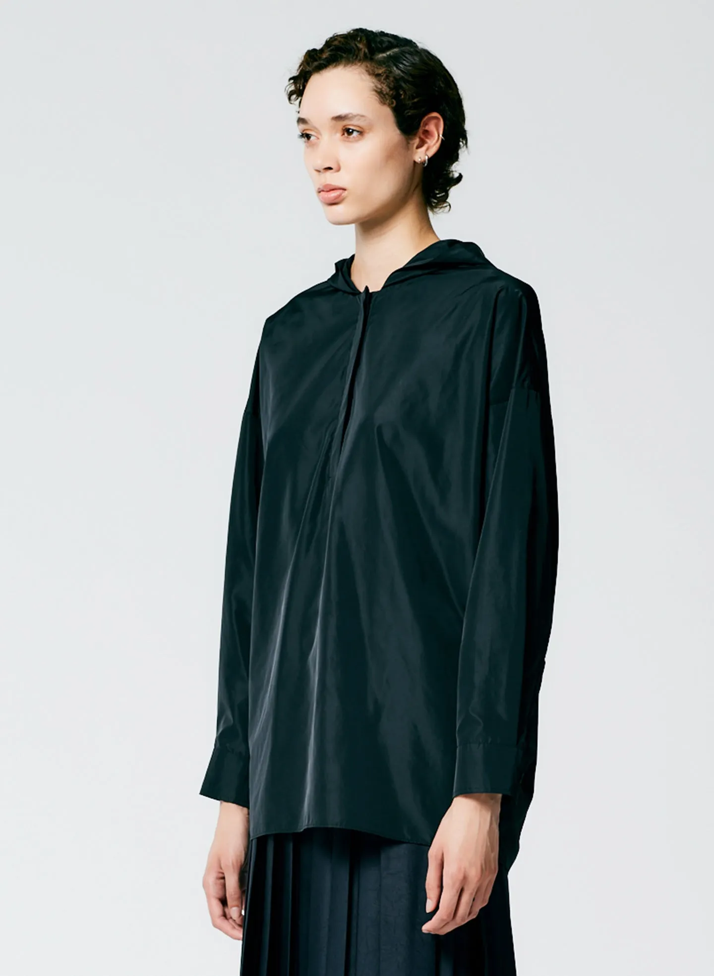 Italian Sporty Nylon Hoodie With Cocoon Back sold by Tibi product image thumbnail 3