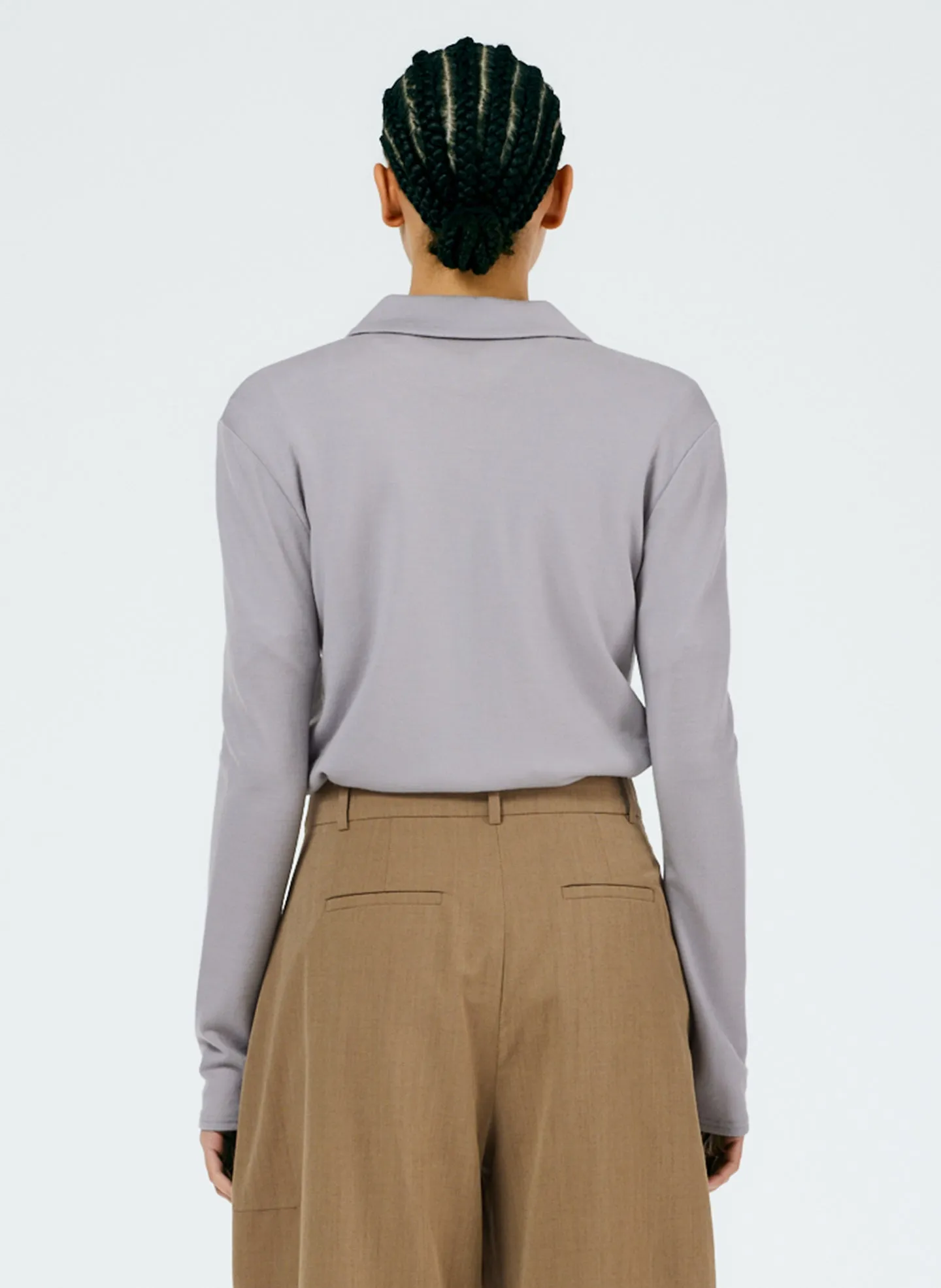 Wool Jersey Slim Polo Top sold by Tibi product image thumbnail 3