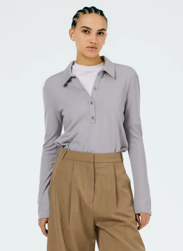 Wool Jersey Slim Polo Top made by Tibi