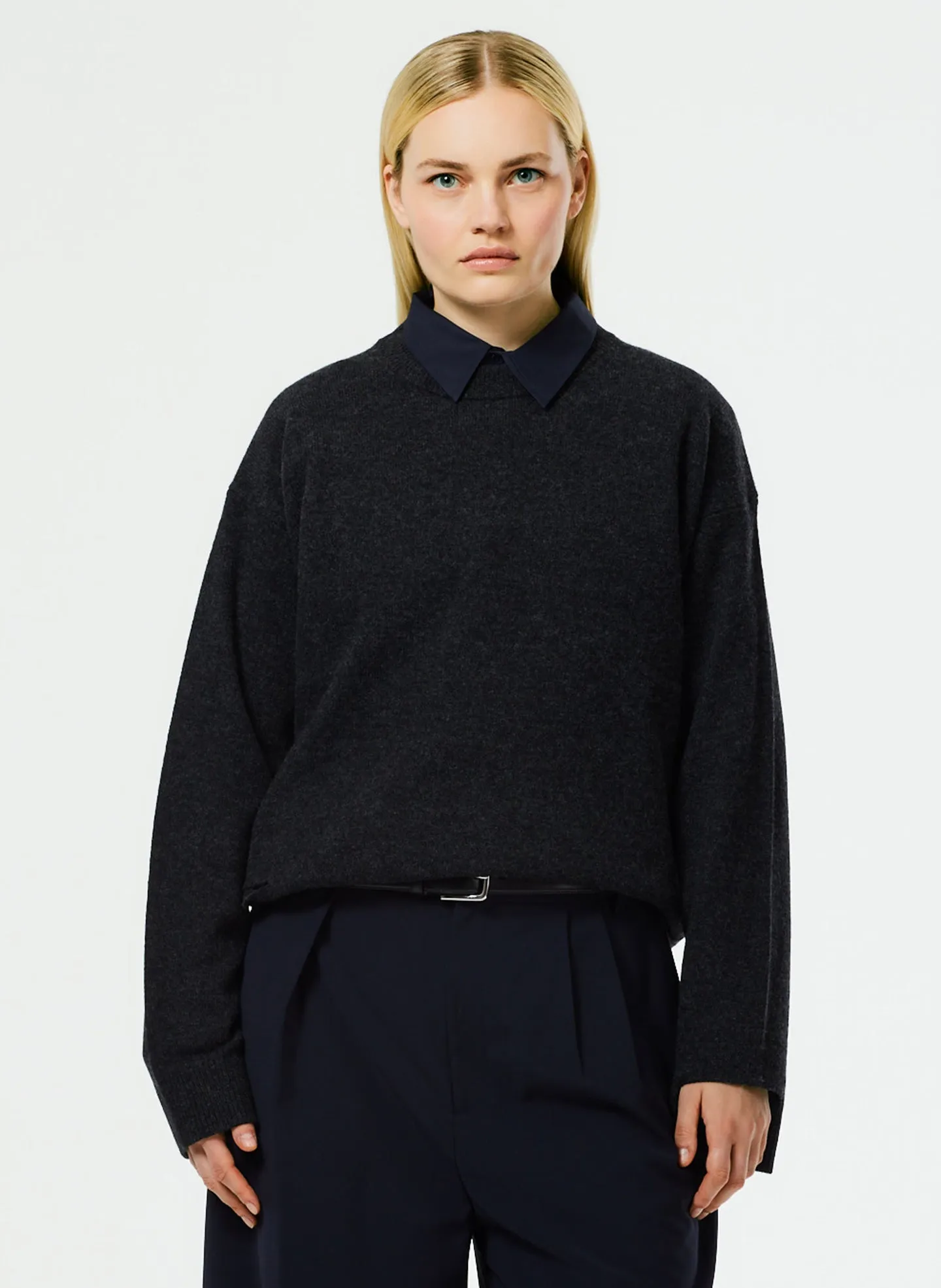 Soft Lambswool Crewneck Easy Pullover sold by Tibi product image thumbnail 5