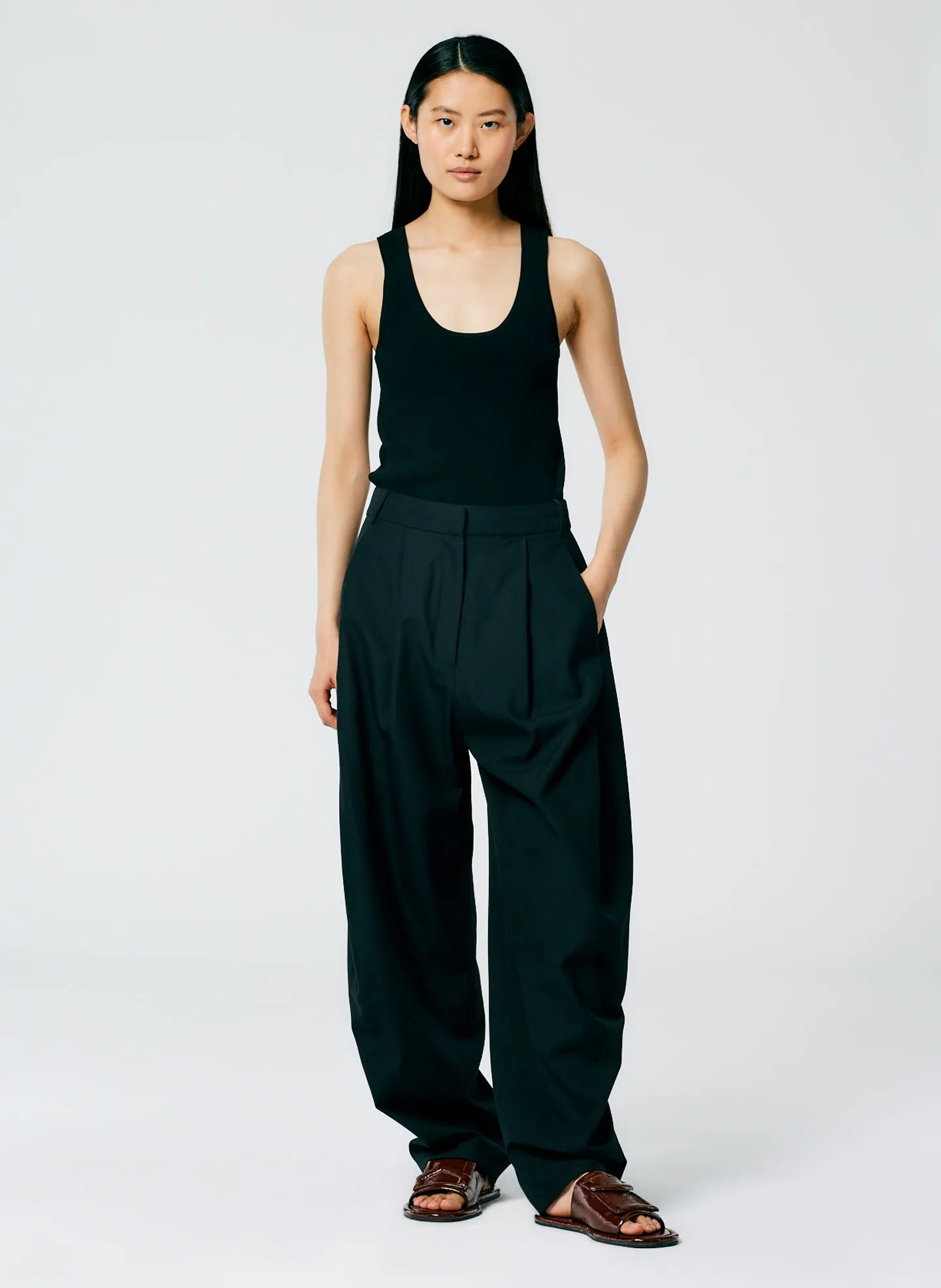 Refined Wool Tricotine Suiting Simon Trouser sold by Tibi