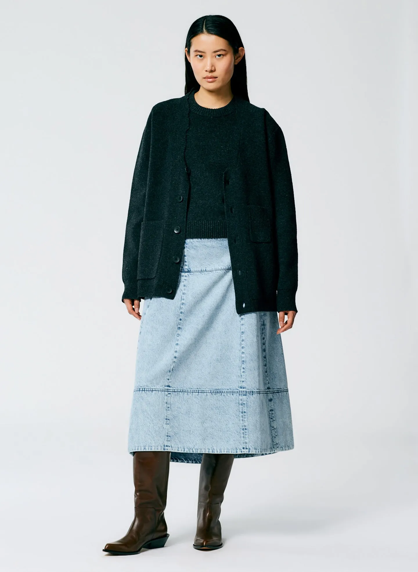 Soft Lambswool Distressed Cardigan sold by Tibi product image thumbnail 4