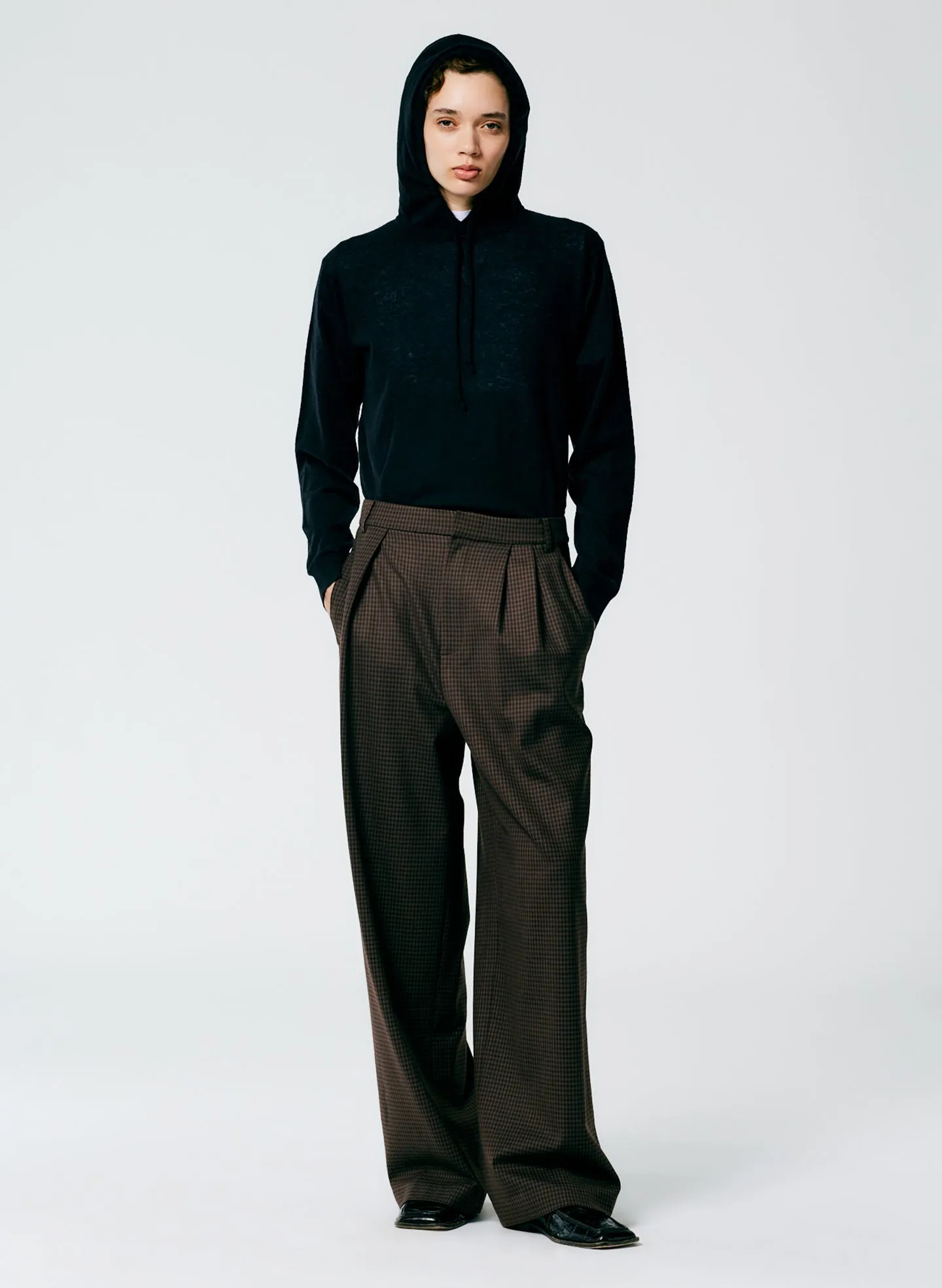 Jett Suiting Asymmetrical Pleat Stella Pant sold by Tibi