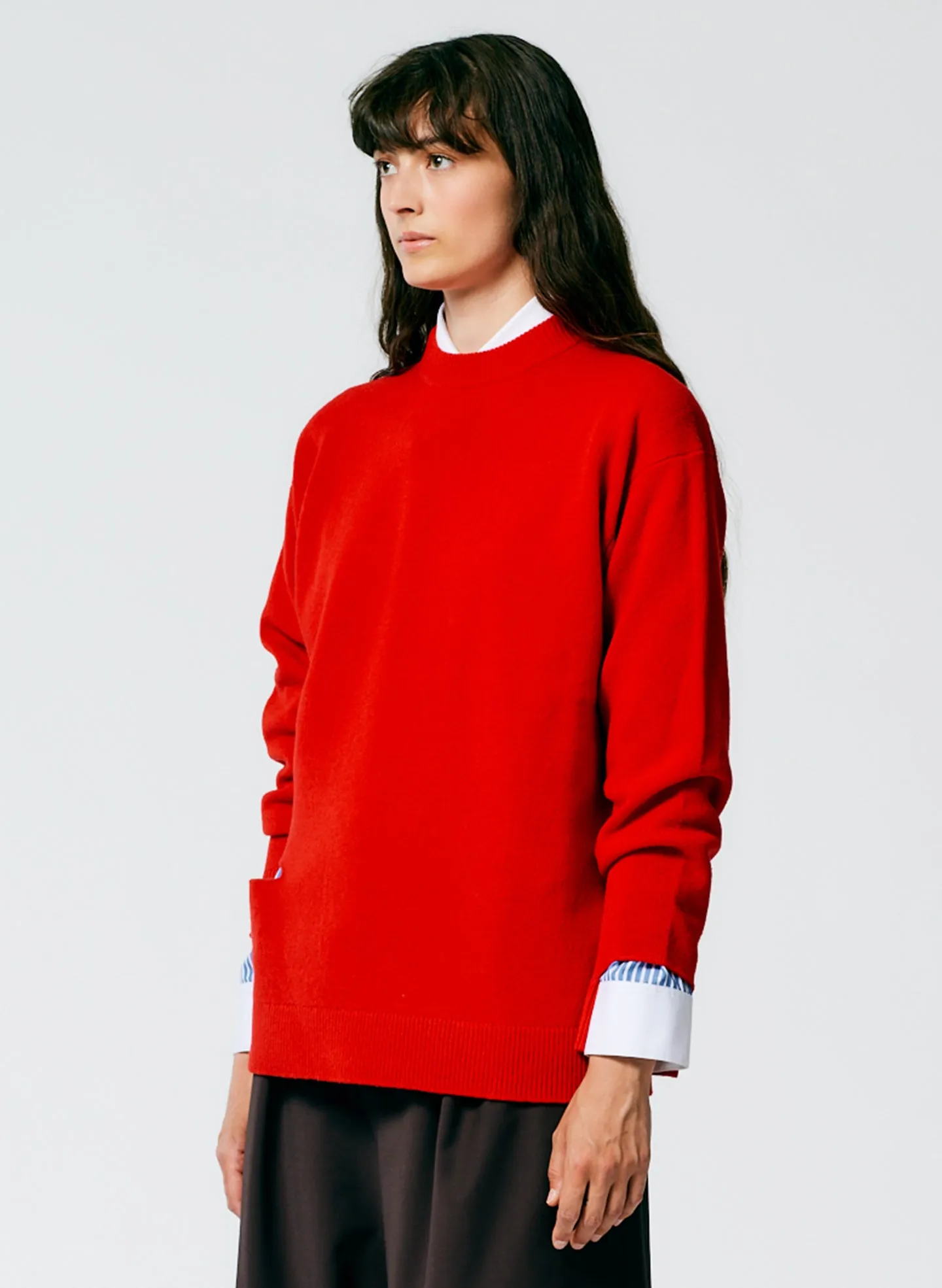 Soft Lambswool Crewneck Easy Pullover sold by Tibi product image thumbnail 2
