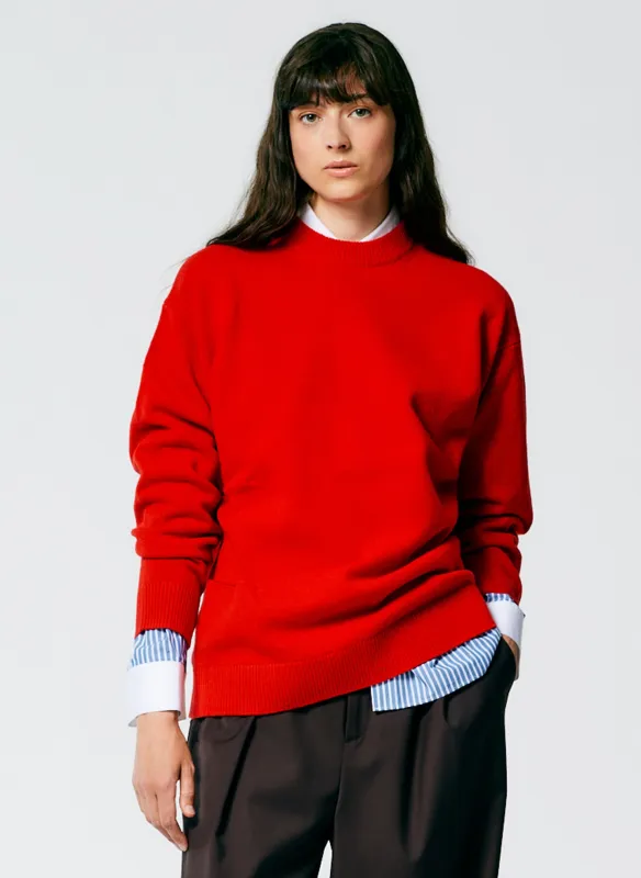 Soft Lambswool Crewneck Easy Pullover made by Tibi
