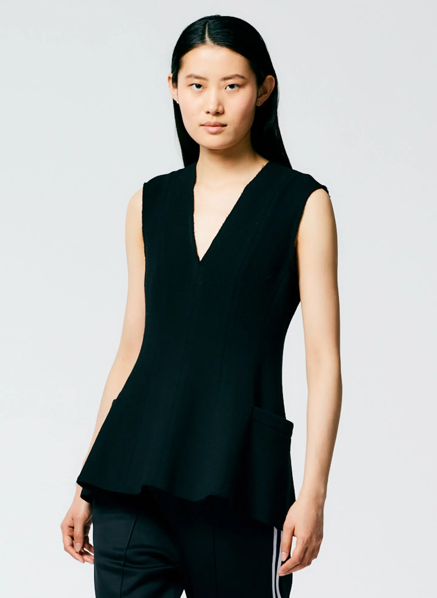 Melee Crepe V-Neck Top sold by Tibi product image thumbnail 2