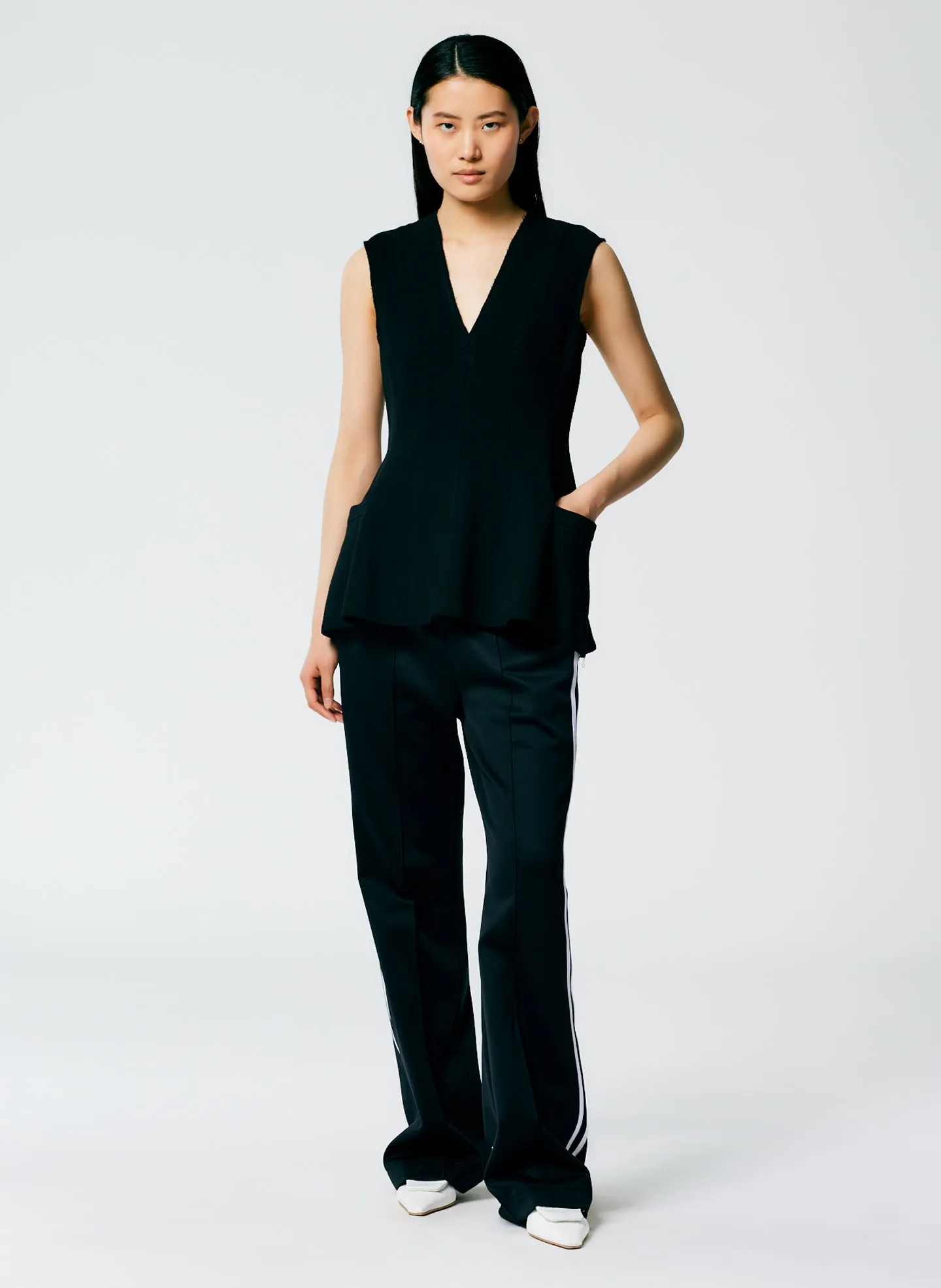 Melee Crepe V-Neck Top sold by Tibi product image thumbnail 5