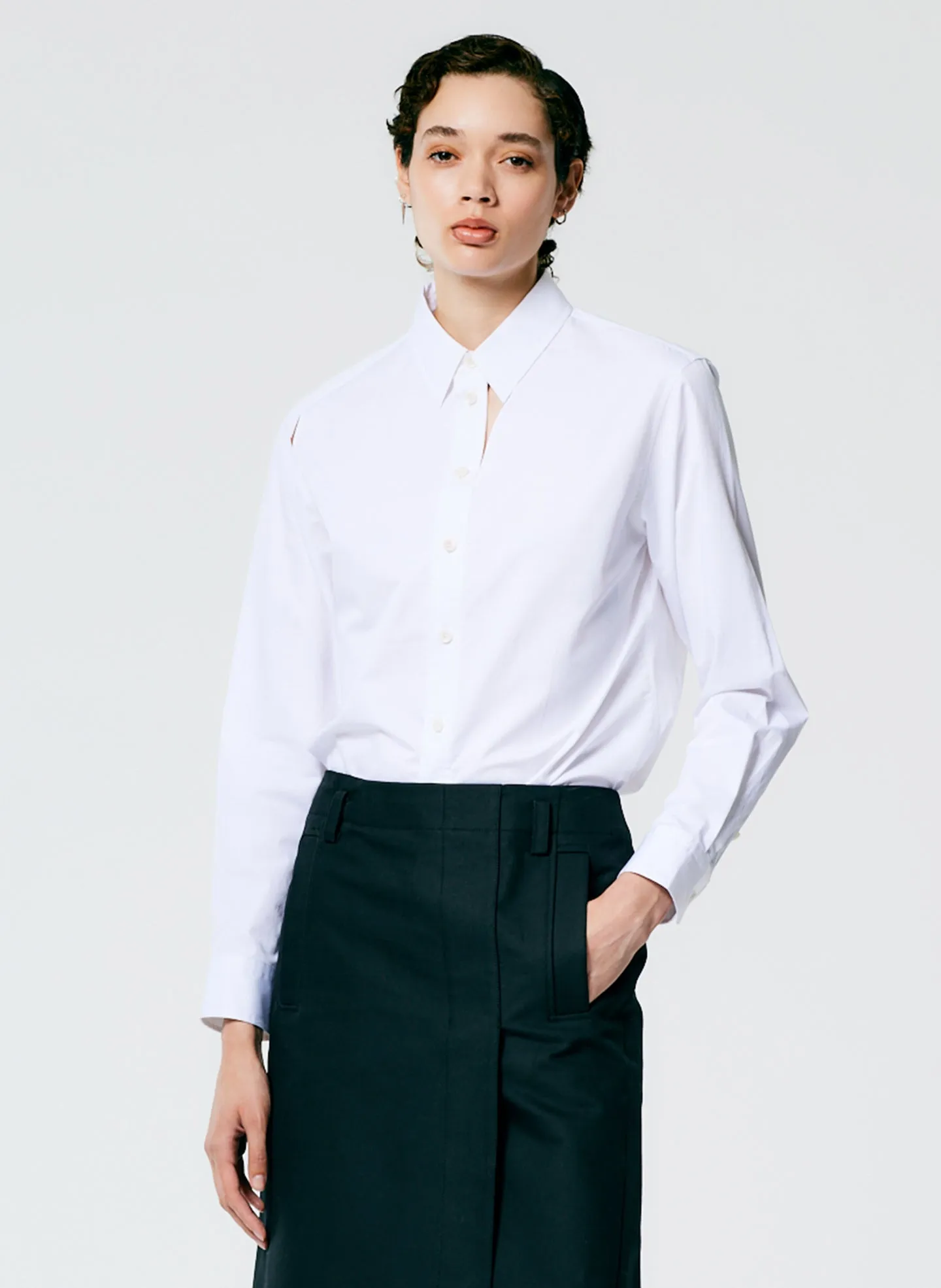 Eco Poplin Cut Out Charlie Shirt sold by Tibi product image thumbnail 2