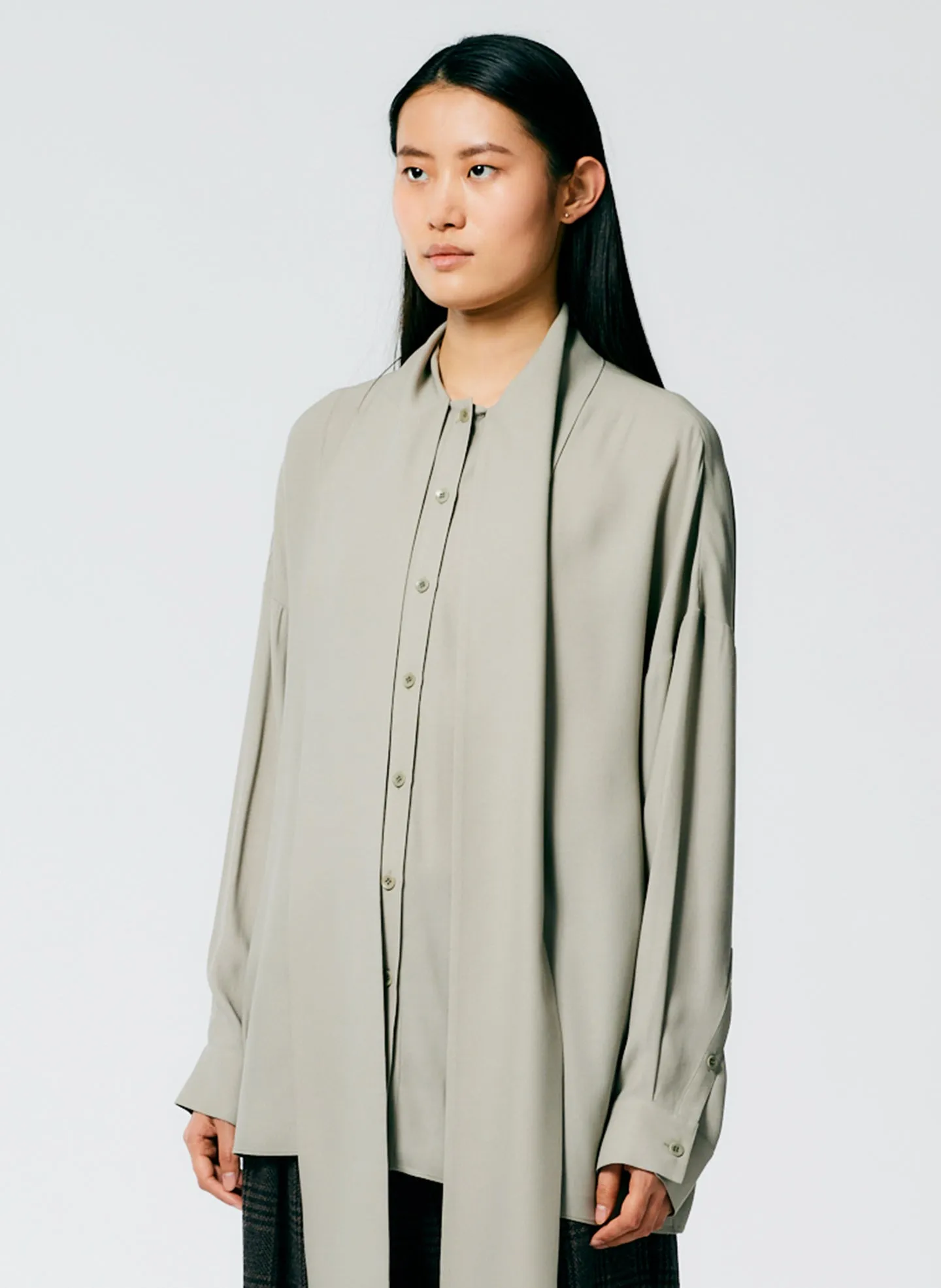 Feather Weight Eco Crepe Davenport Sculpted Shirt sold by Tibi product image thumbnail 4