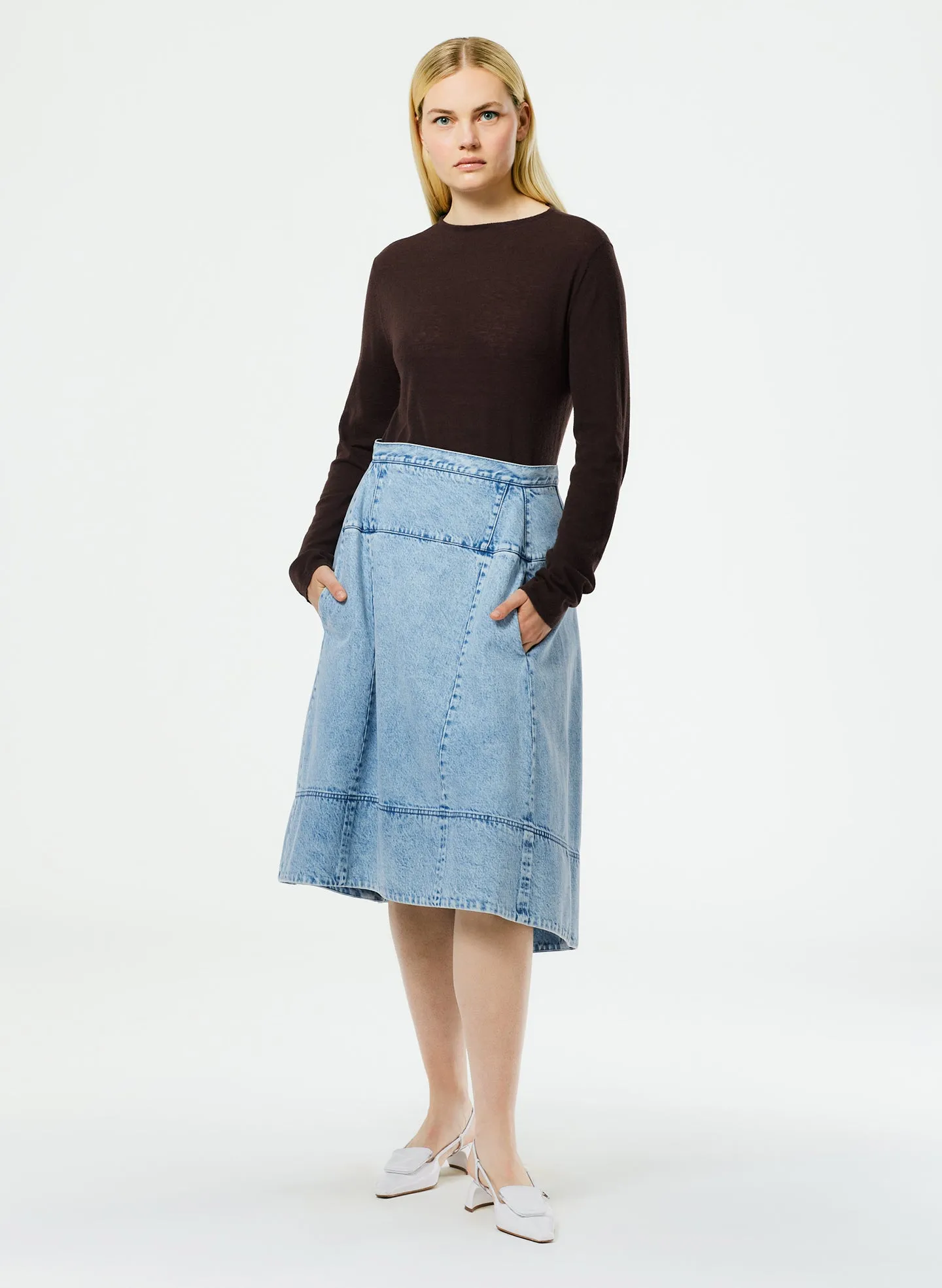 Skinlike Mercerized Wool Soft Sheer Pullover sold by Tibi product image thumbnail 5
