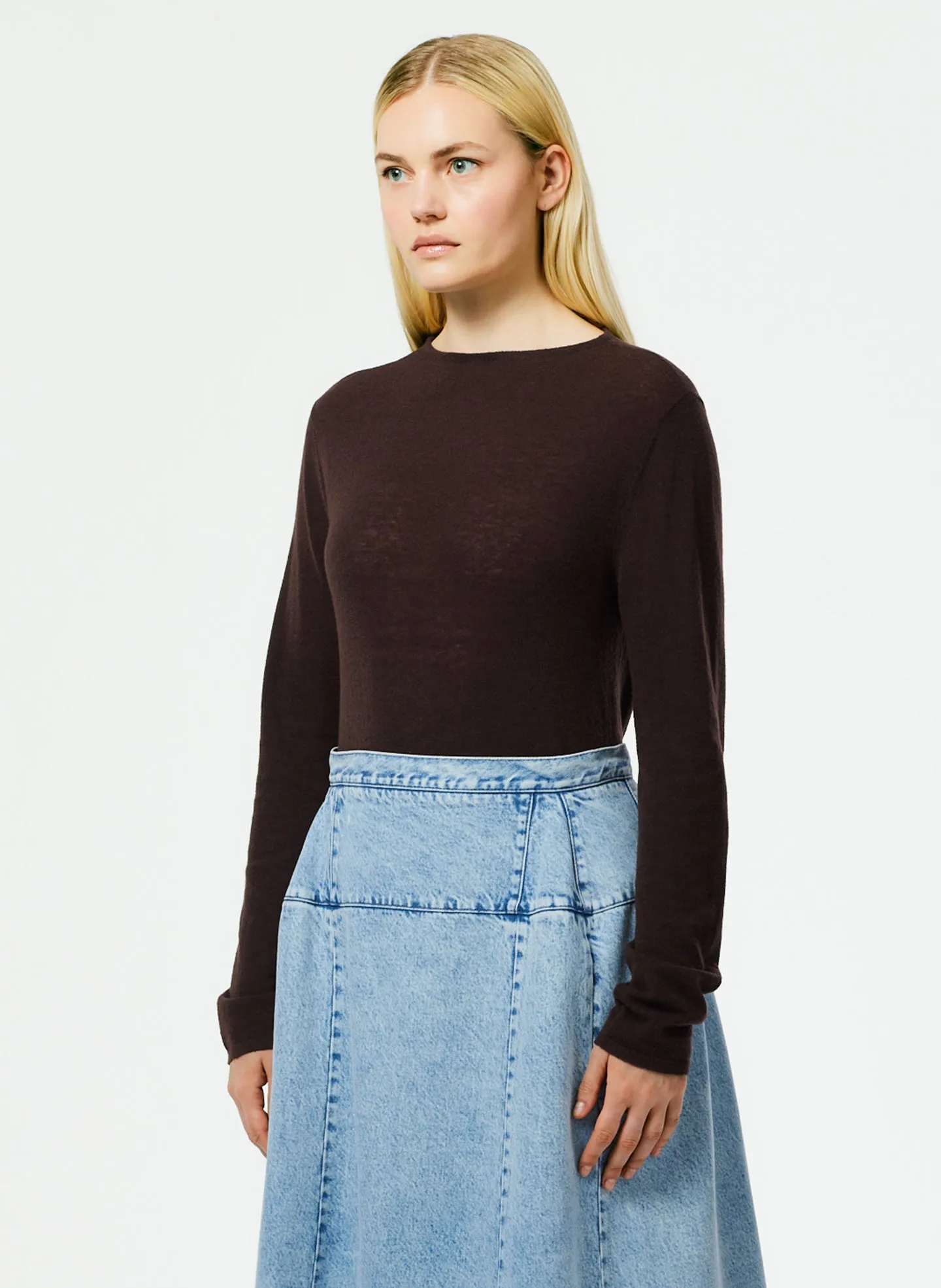 Skinlike Mercerized Wool Soft Sheer Pullover sold by Tibi product image thumbnail 3