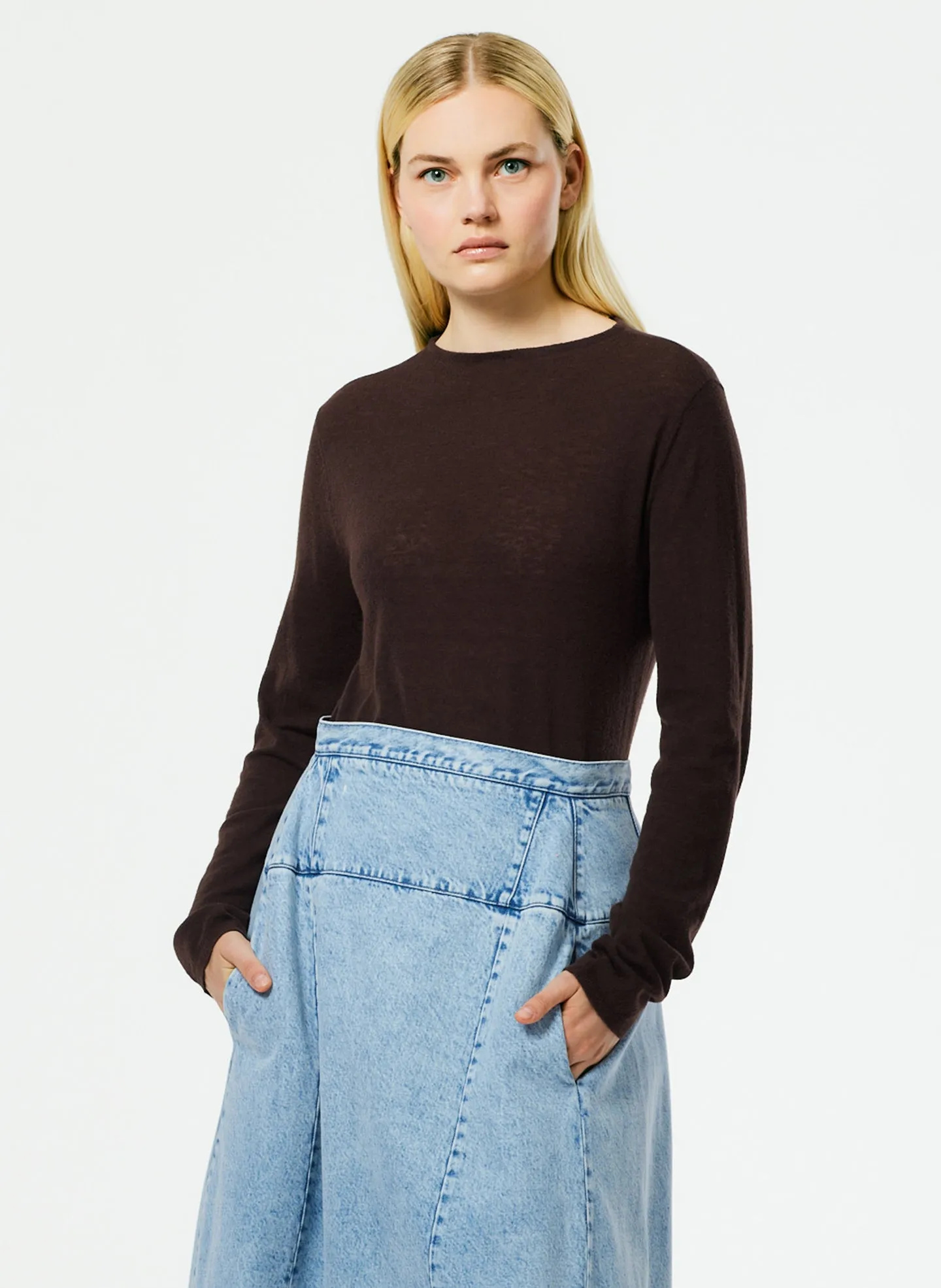 Skinlike Mercerized Wool Soft Sheer Pullover sold by Tibi product image thumbnail 2