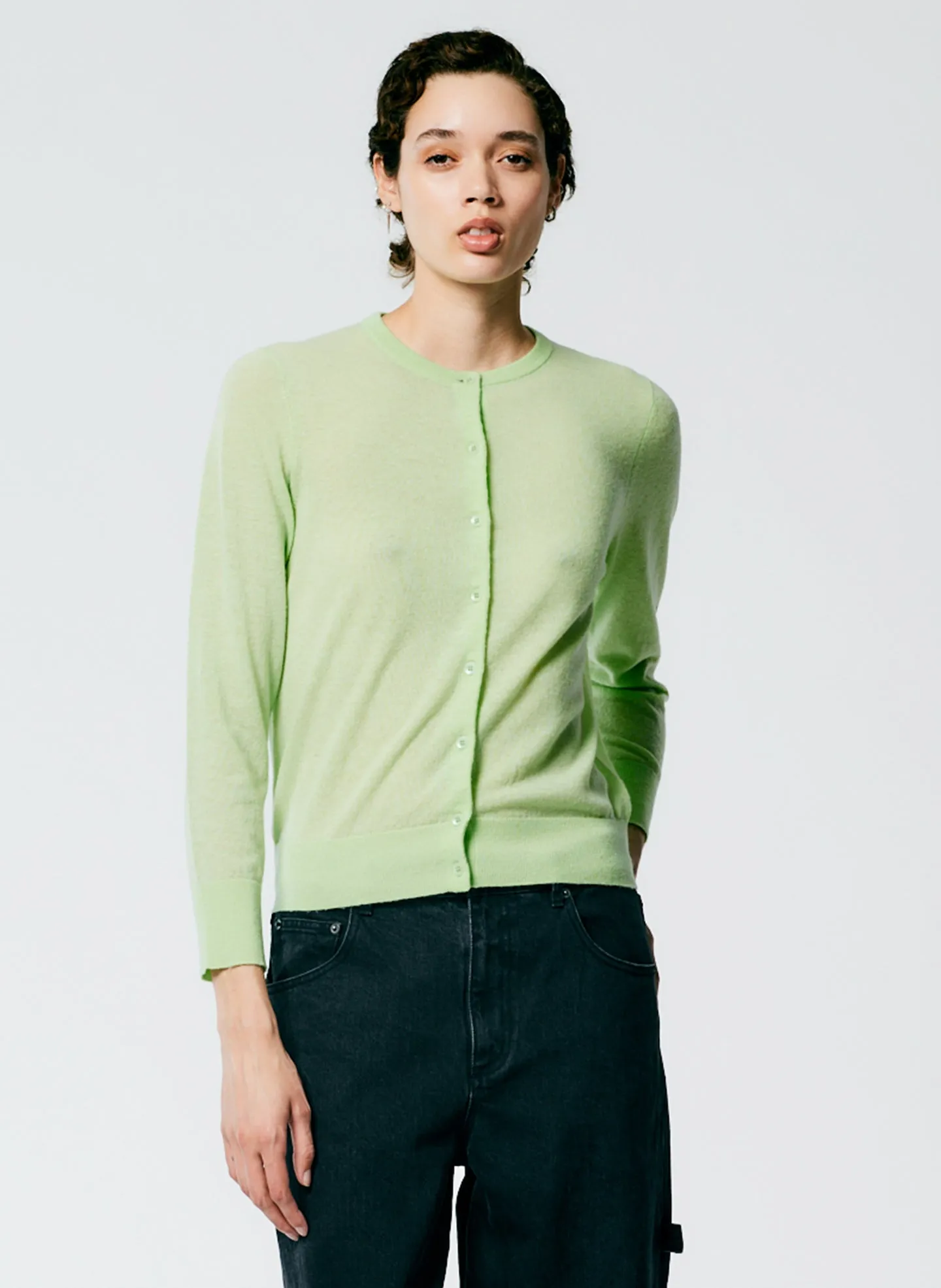 Skinlike Mercerized Wool Shrunken Cardigan sold by Tibi product image thumbnail 5