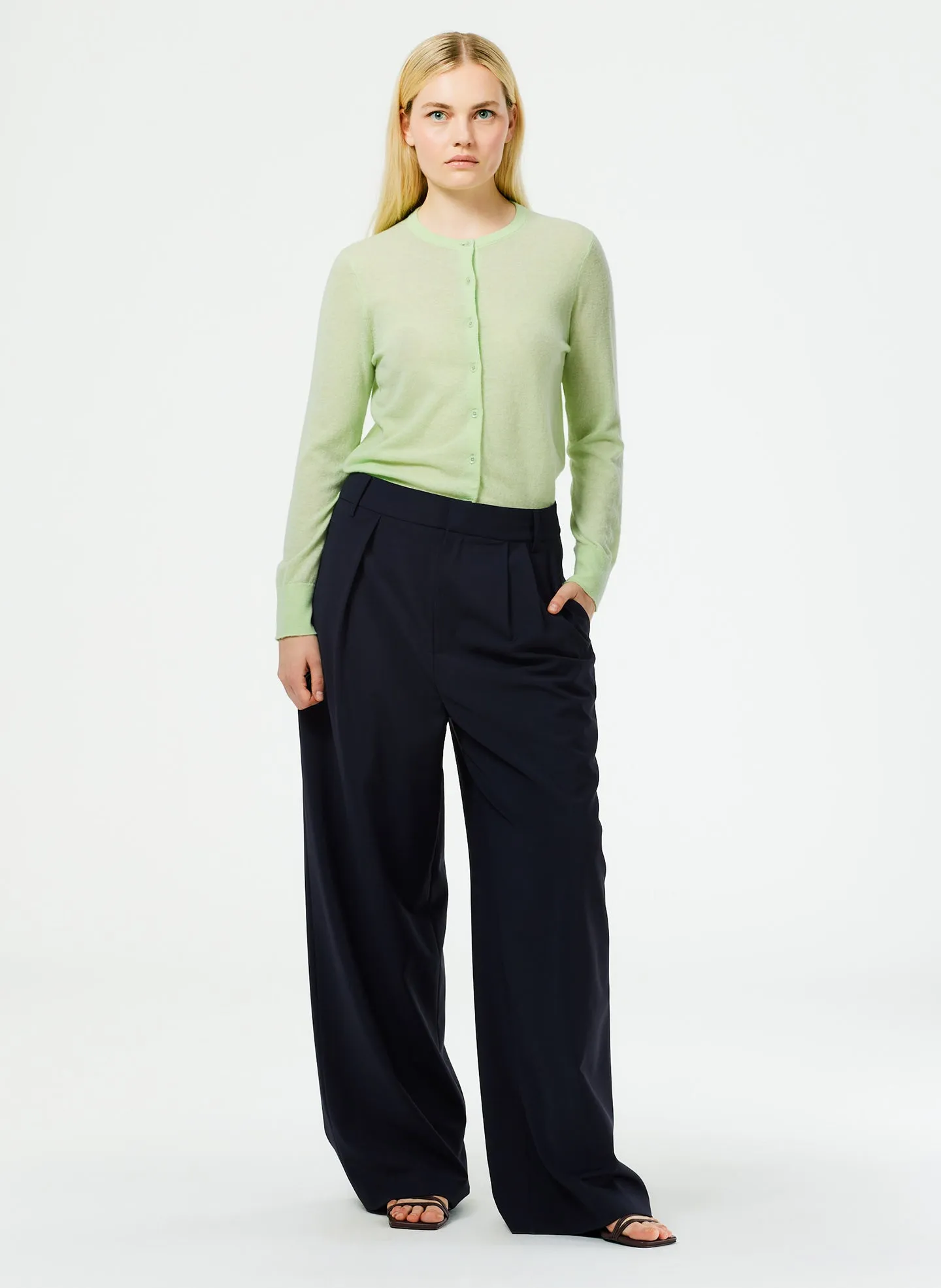 Skinlike Mercerized Wool Shrunken Cardigan sold by Tibi product image thumbnail 4