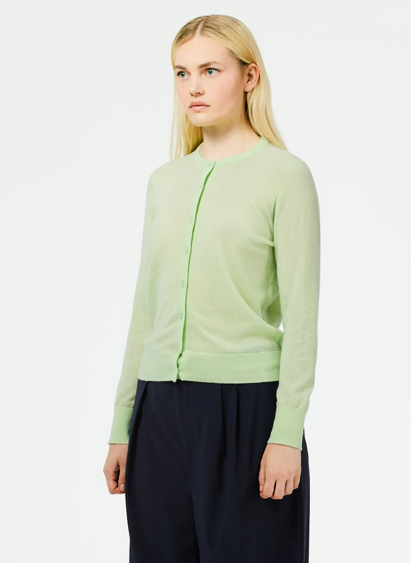 Skinlike Mercerized Wool Shrunken Cardigan sold by Tibi product image thumbnail 2